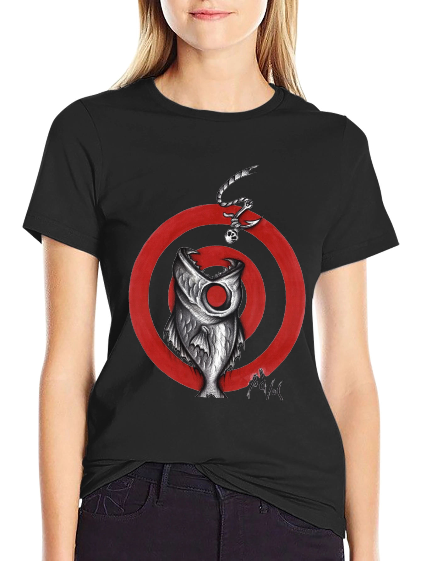Fish Target Graphic Tee - Mens Black T-Shirt