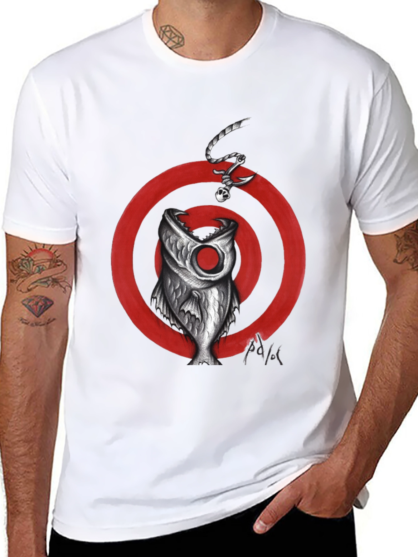 Fish Target Graphic Tee - Mens Black T-Shirt