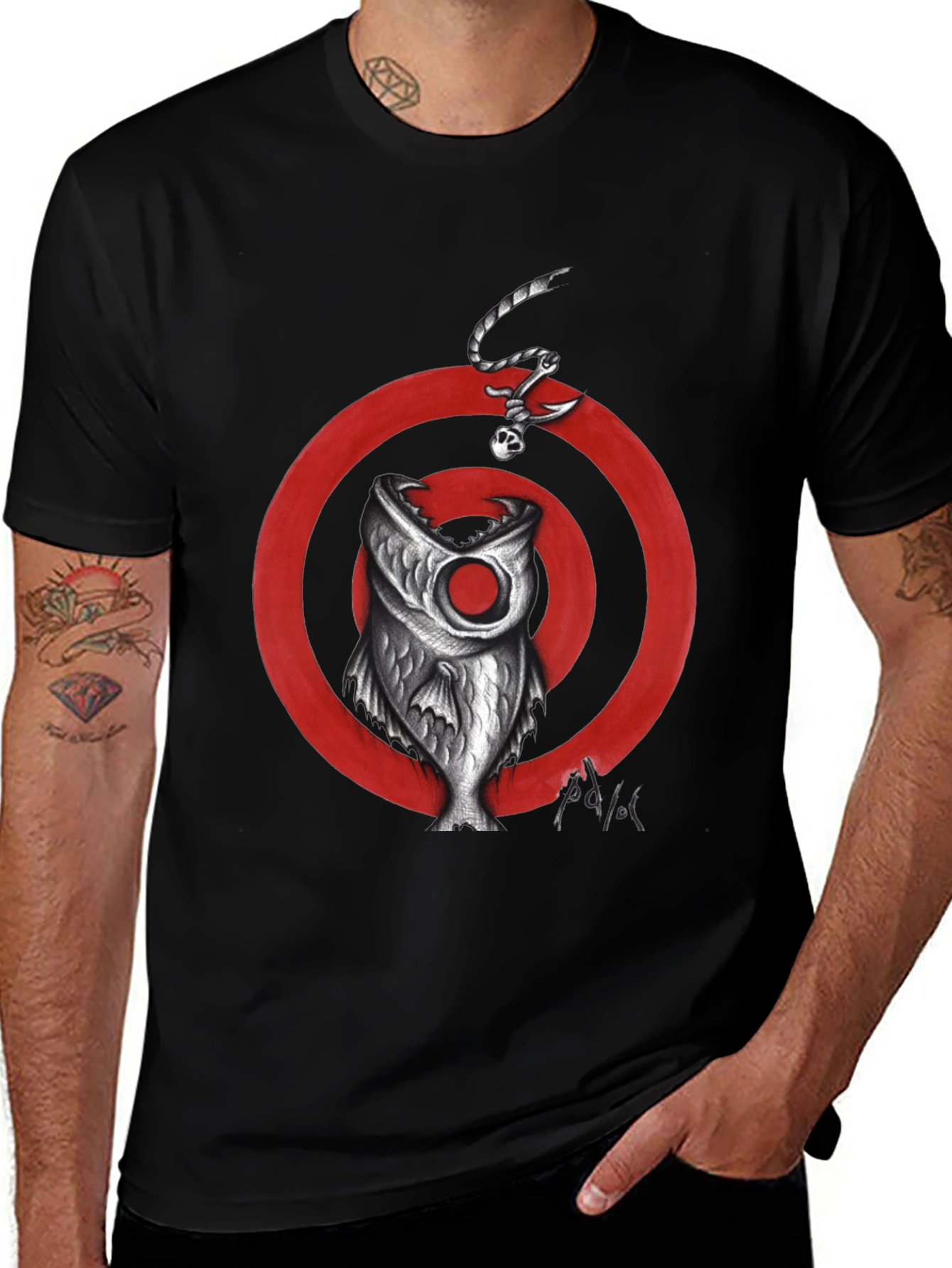 Fish Target Graphic Tee - Mens Black T-Shirt