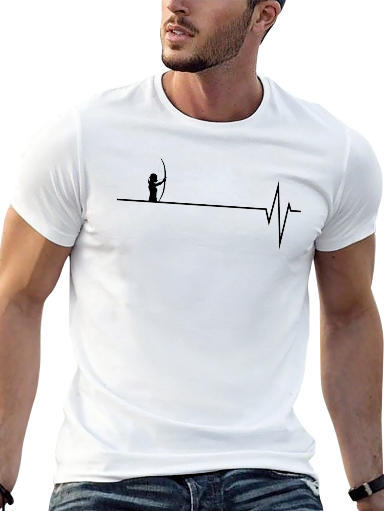 Archer Heartbeat T-Shirt - Black Cotton Tee