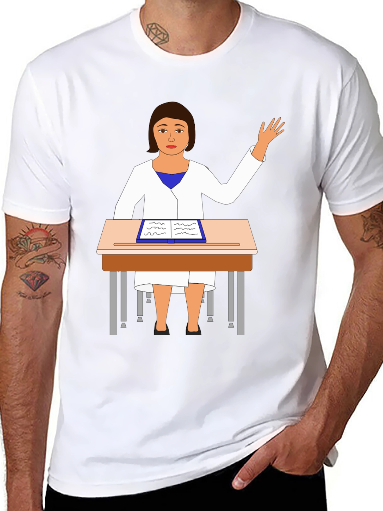 Cartoon Teacher T-Shirt Novelty Graphic Tee