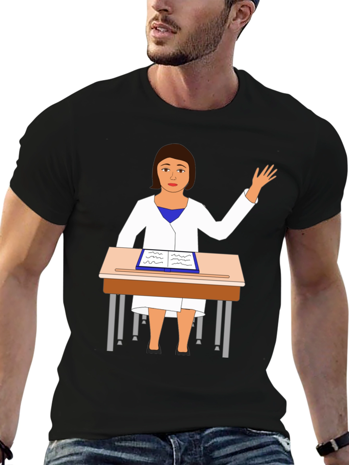 Cartoon Teacher T-Shirt Novelty Graphic Tee