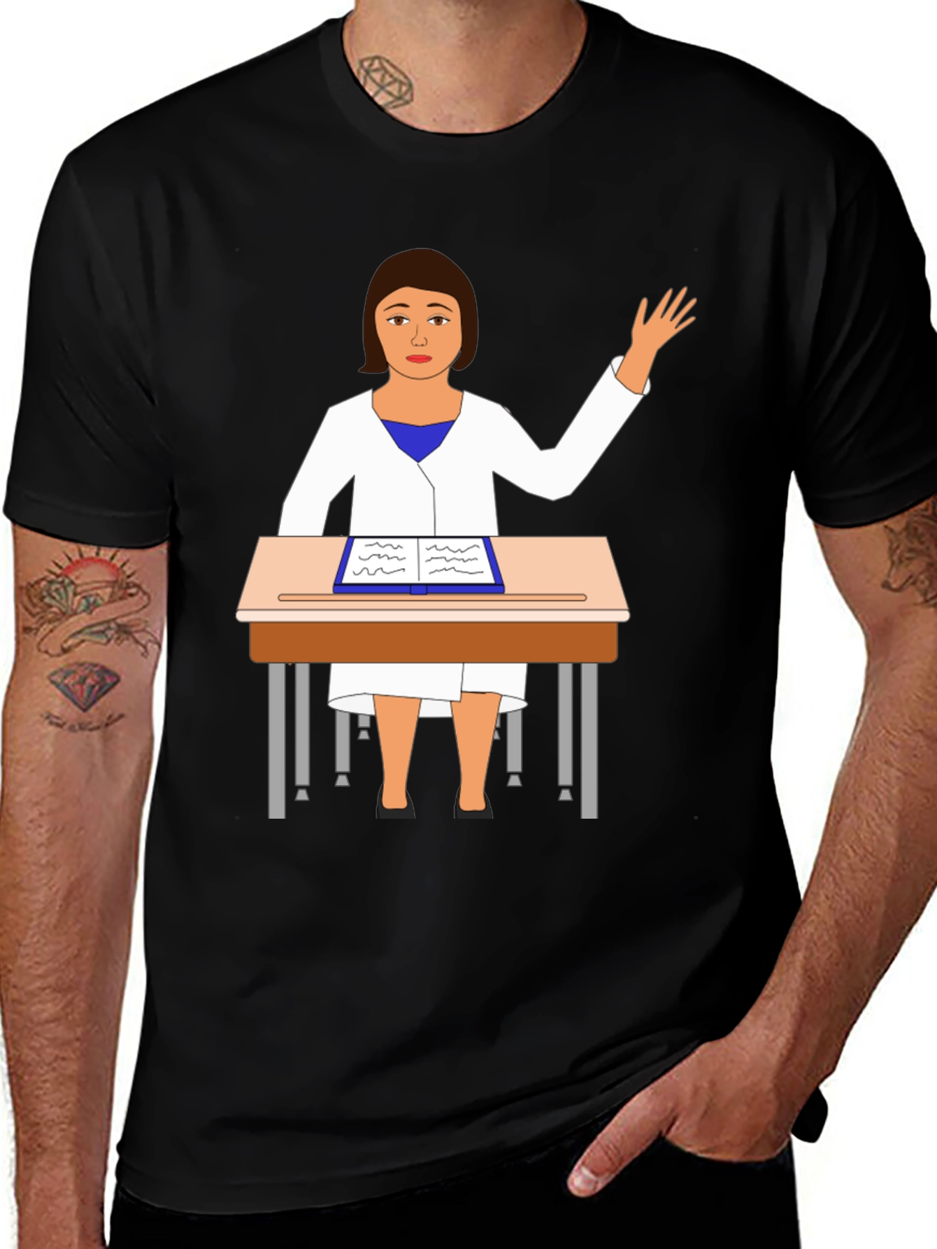 Cartoon Teacher T-Shirt Novelty Graphic Tee