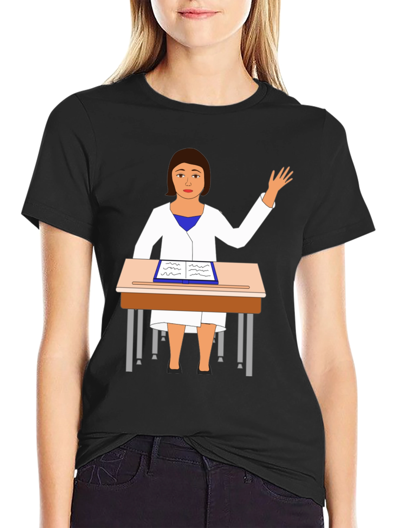 Cartoon Teacher T-Shirt Novelty Graphic Tee
