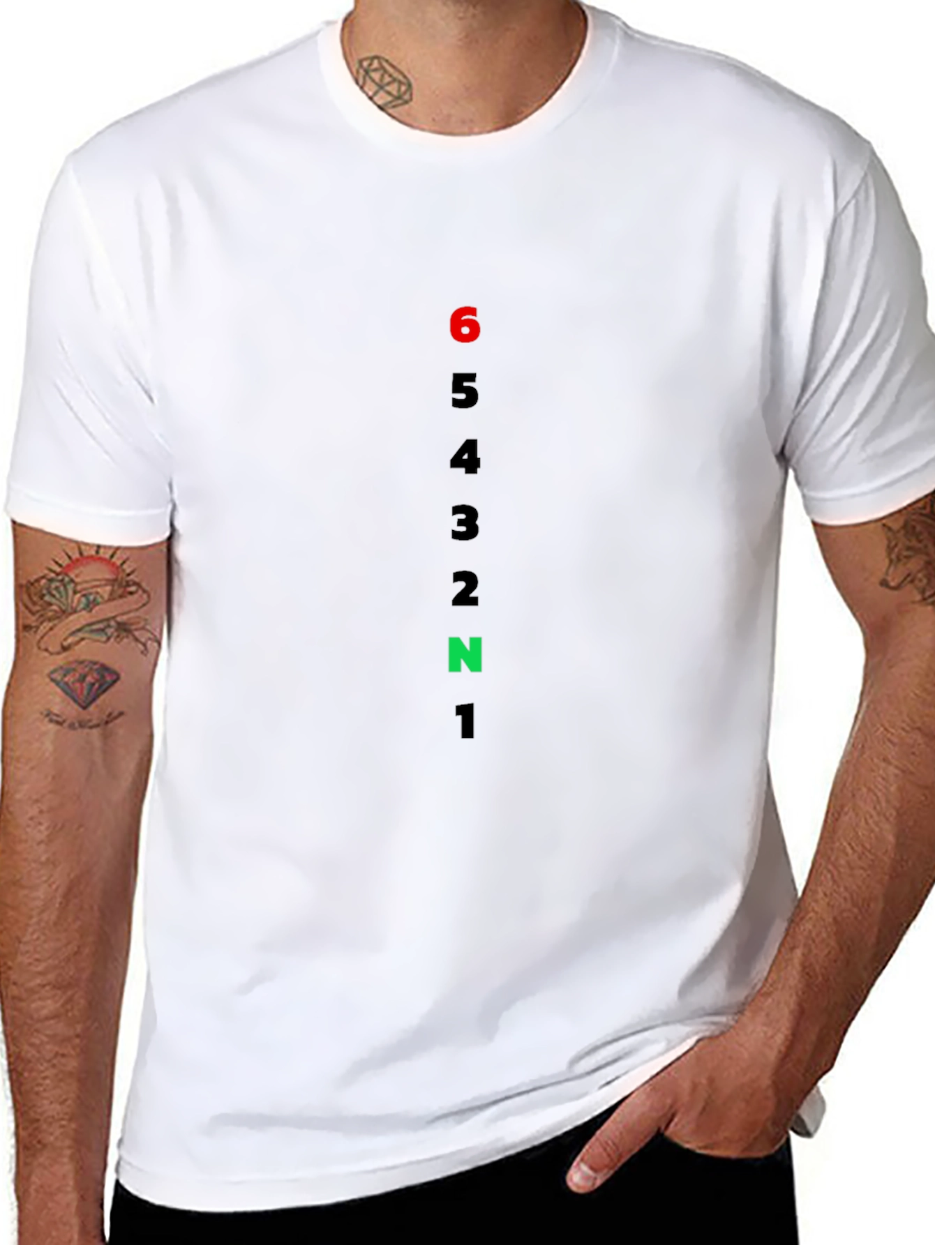Motorcycle Gear Shift Pattern T-Shirt - Black