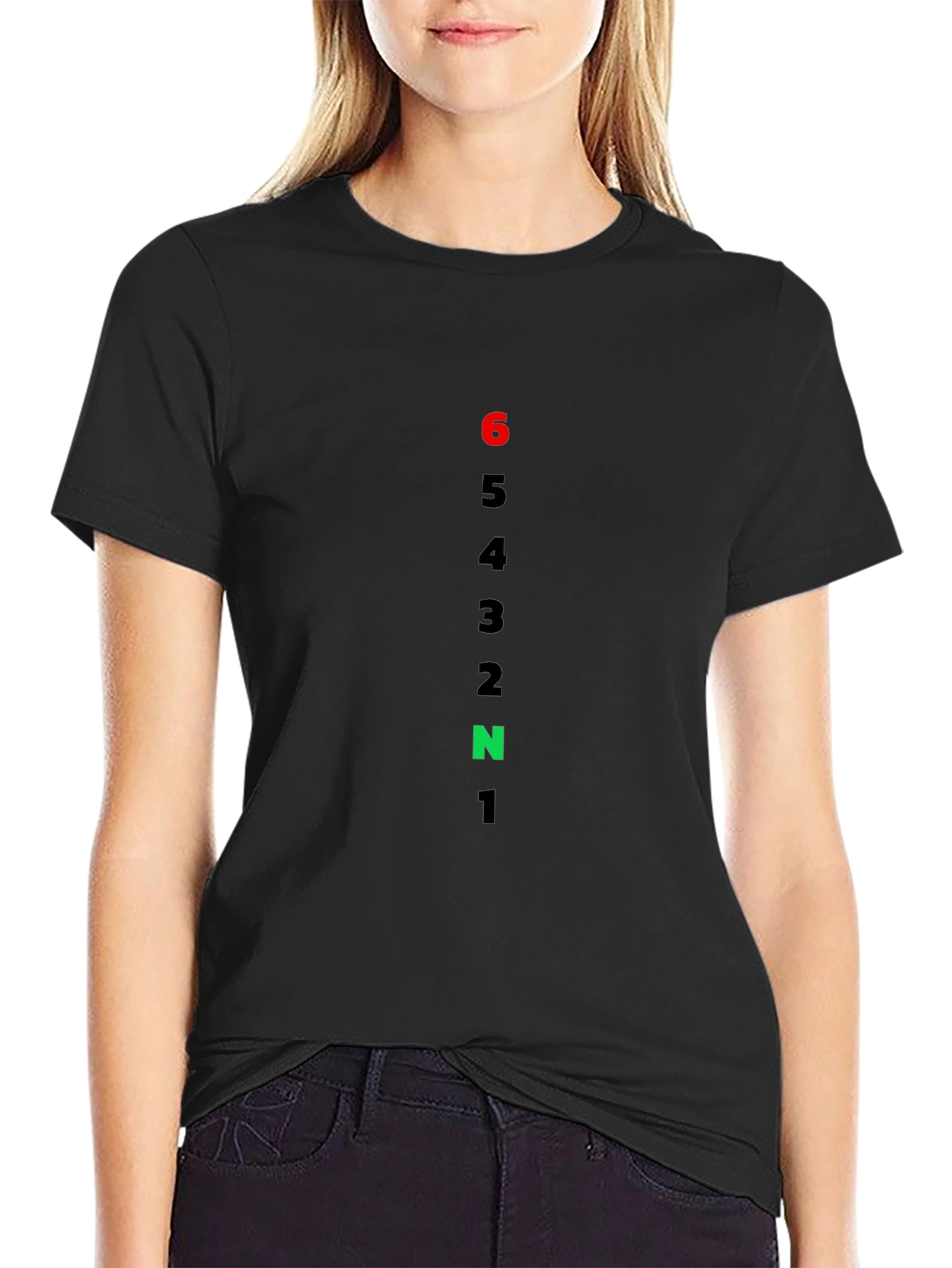 Motorcycle Gear Shift Pattern T-Shirt - Black