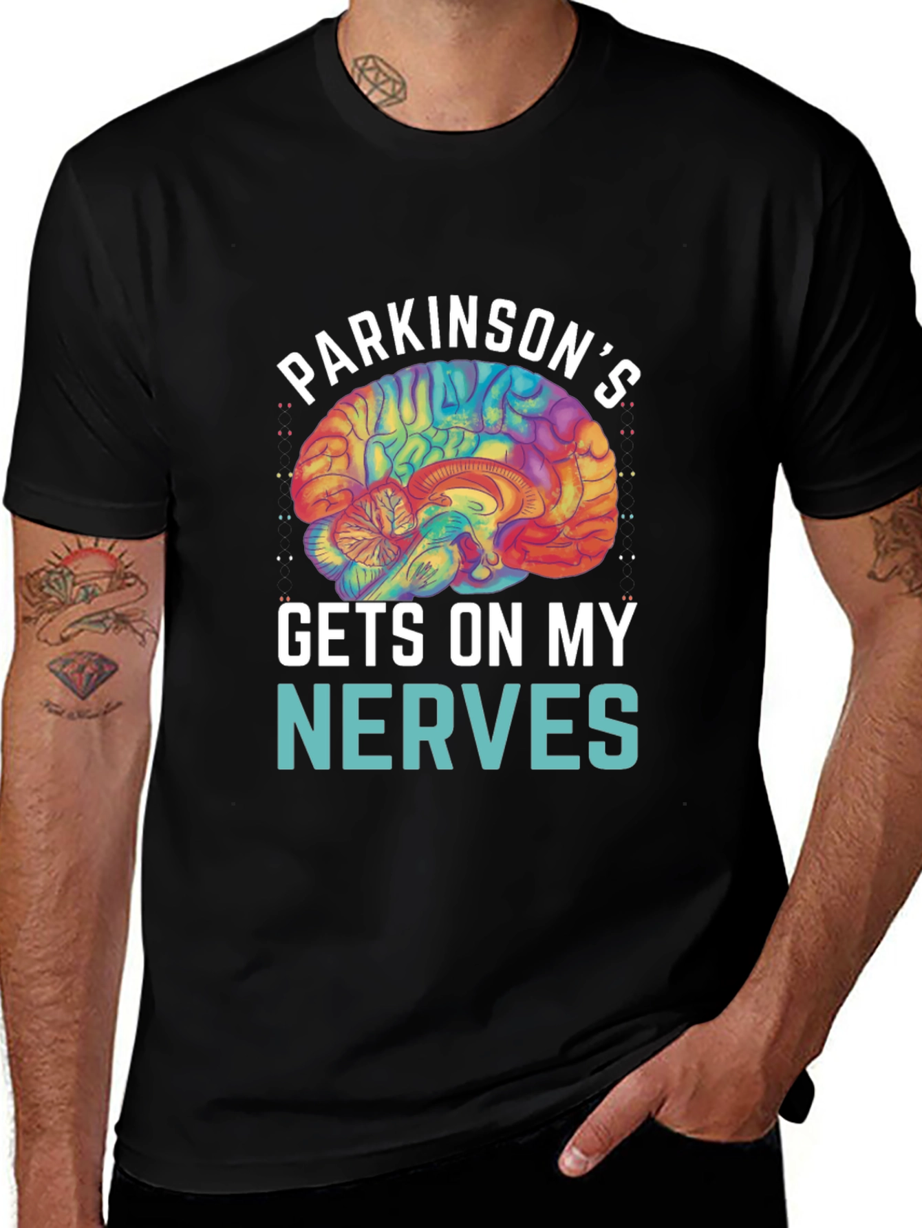 Parkinsons Awareness T-Shirt - Gets On My Nerves