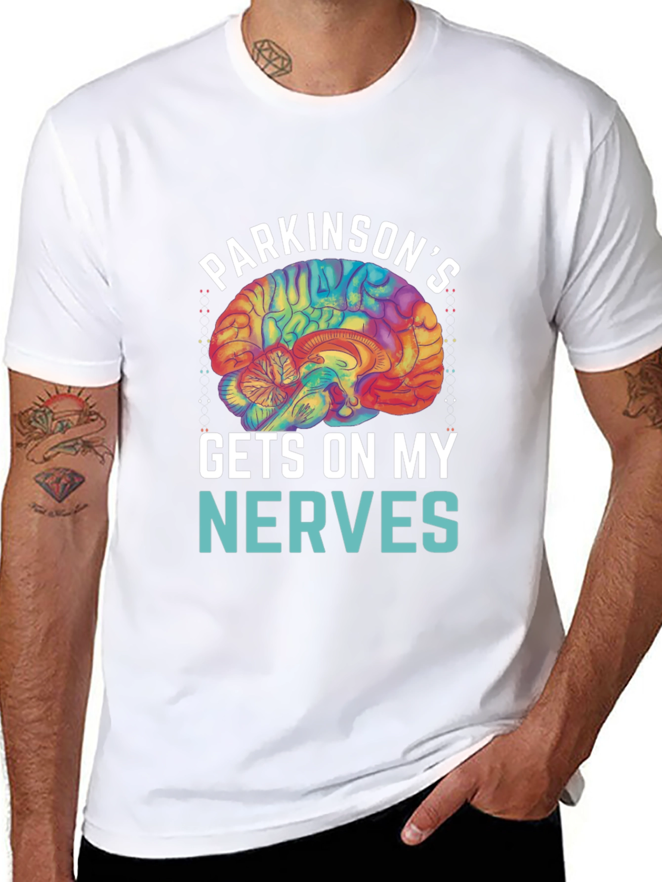 Parkinsons Awareness T-Shirt - Gets On My Nerves