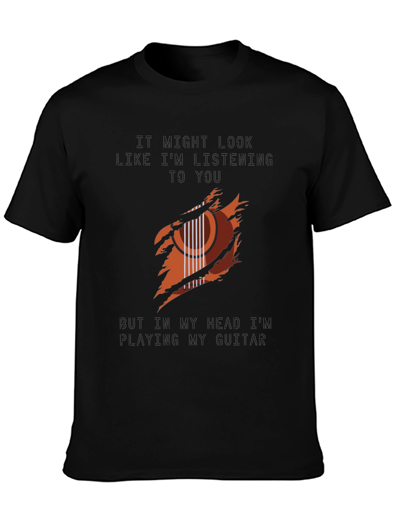 Guitar Player T-Shirt: Head in the Music!