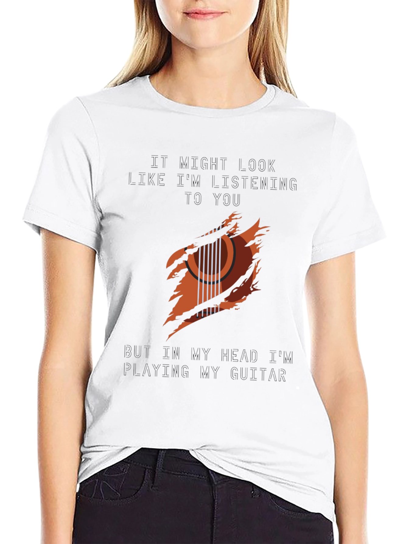 Guitar Player T-Shirt: Head in the Music!