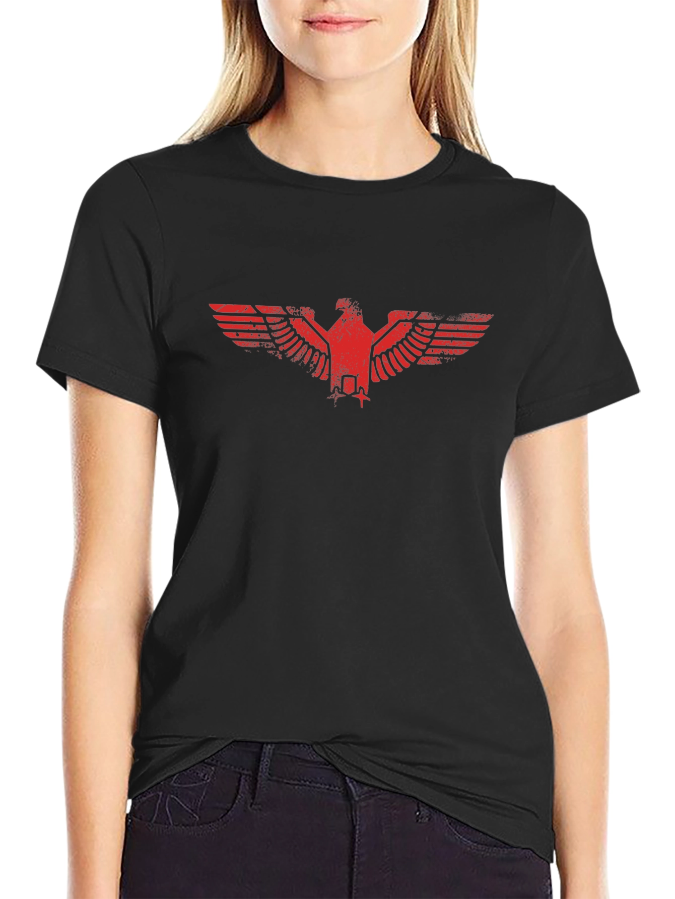 Red Eagle Graphic Black T-Shirt
