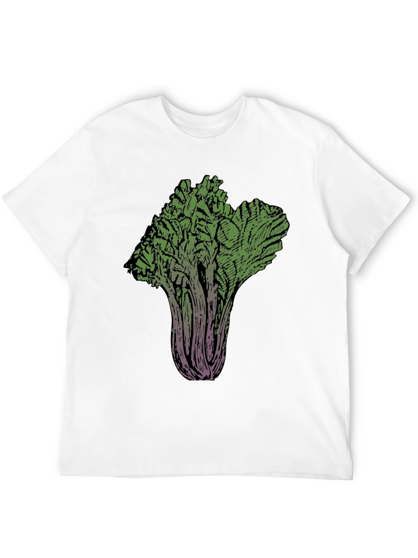 Unique Vegetable Art Tee - Black Cotton Blend