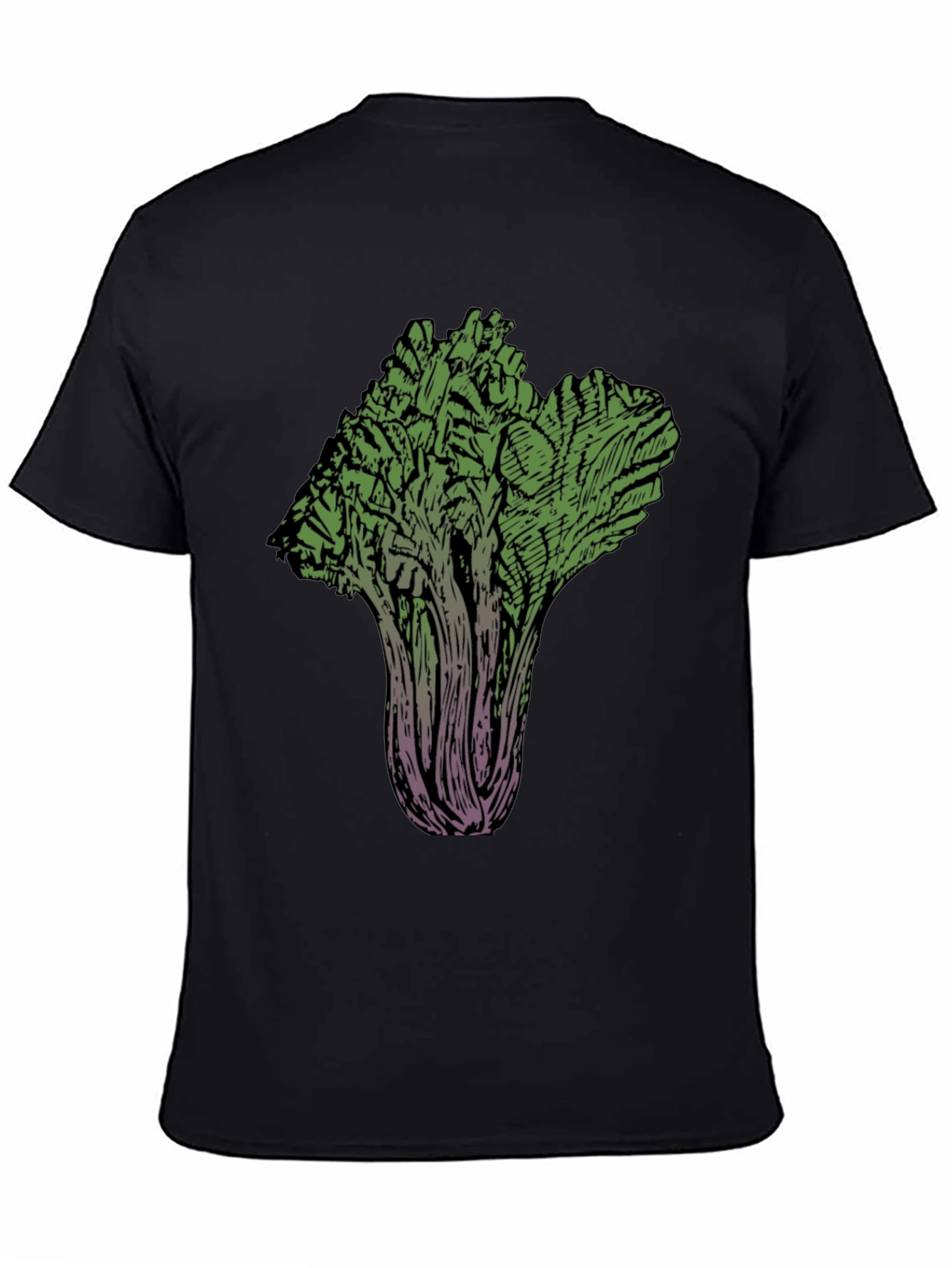 Unique Vegetable Art Tee - Black Cotton Blend