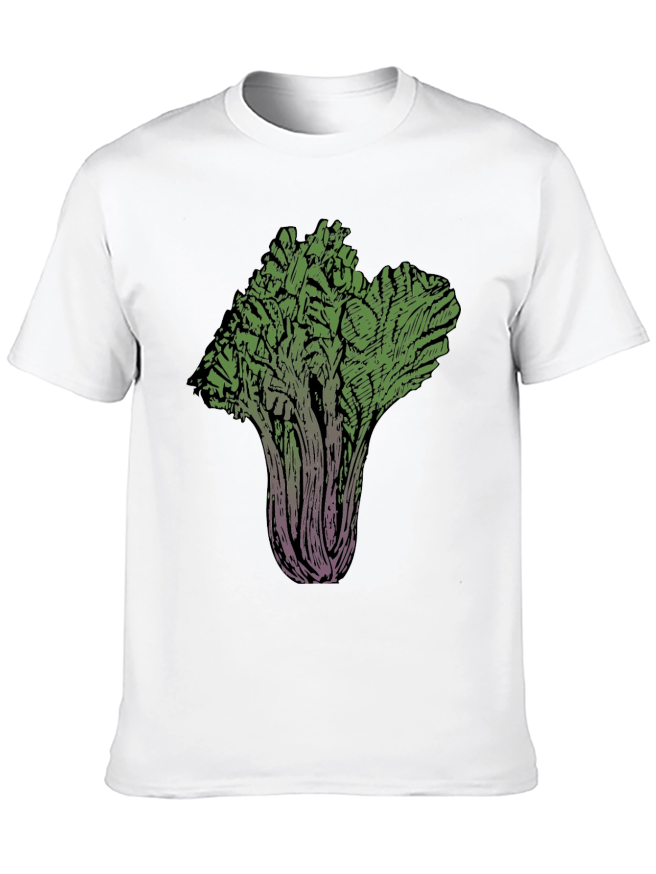 Unique Vegetable Art Tee - Black Cotton Blend