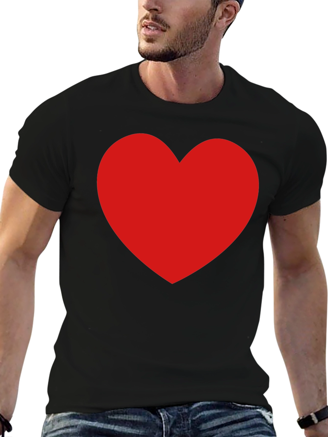 Red Heart Black Tee - Express Your Love