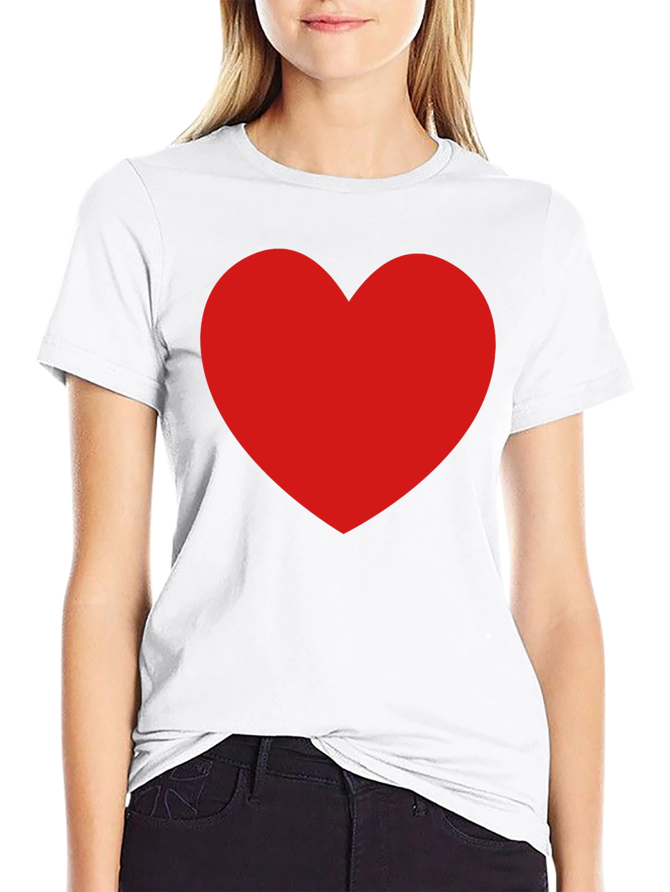 Red Heart Black Tee - Express Your Love
