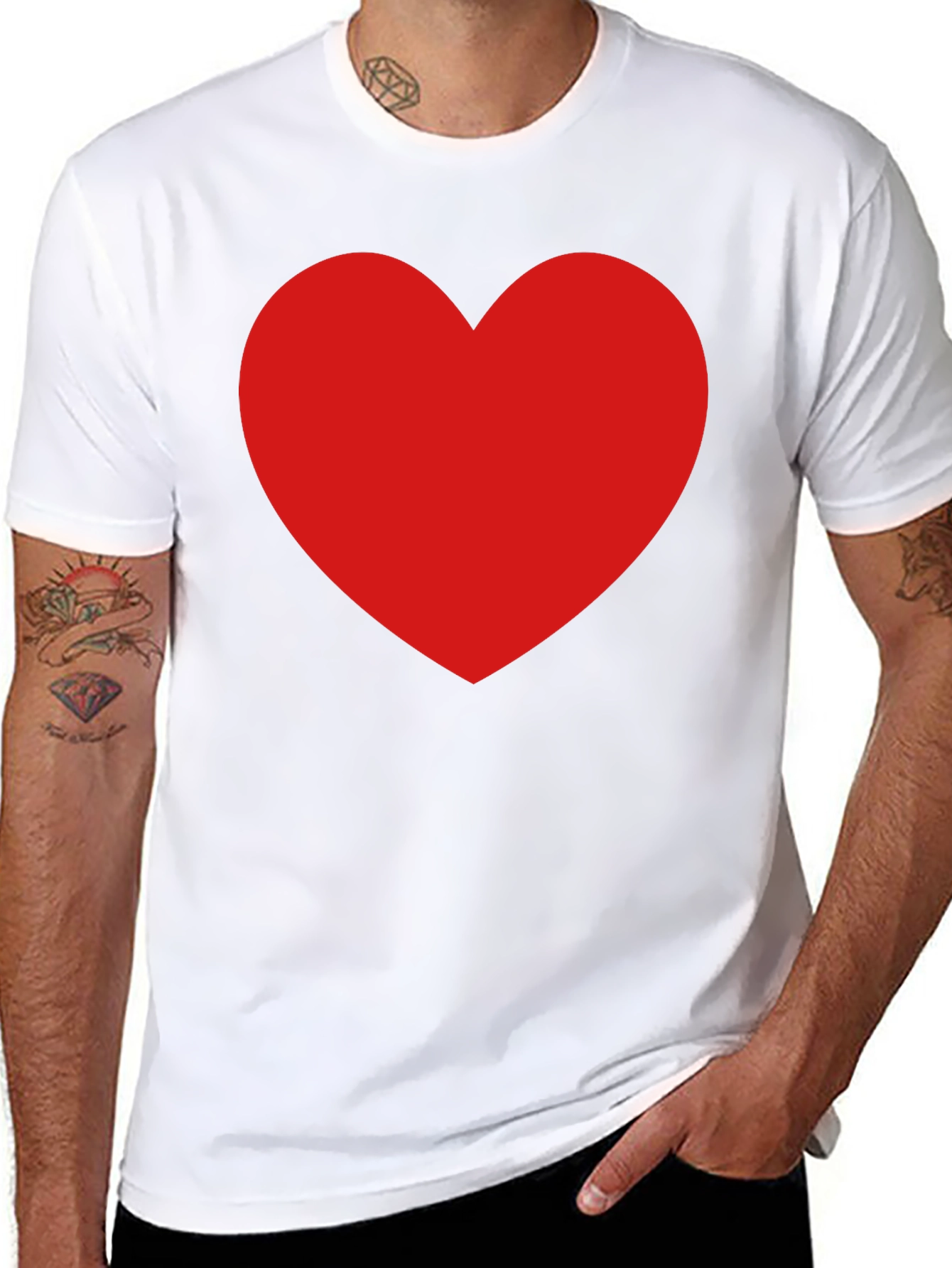 Red Heart Black Tee - Express Your Love
