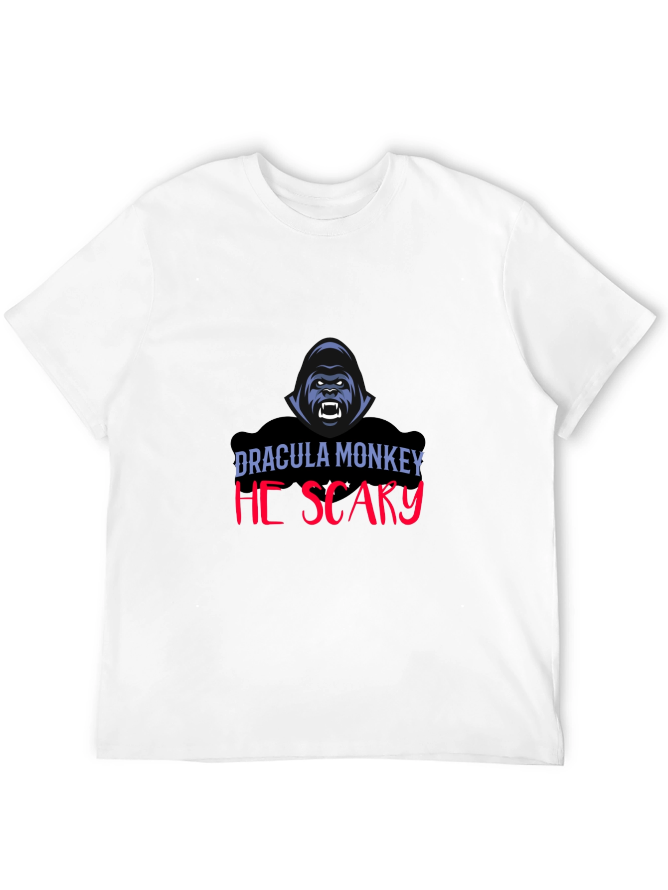 Dracula Monkey He Scary Graphic T-Shirt