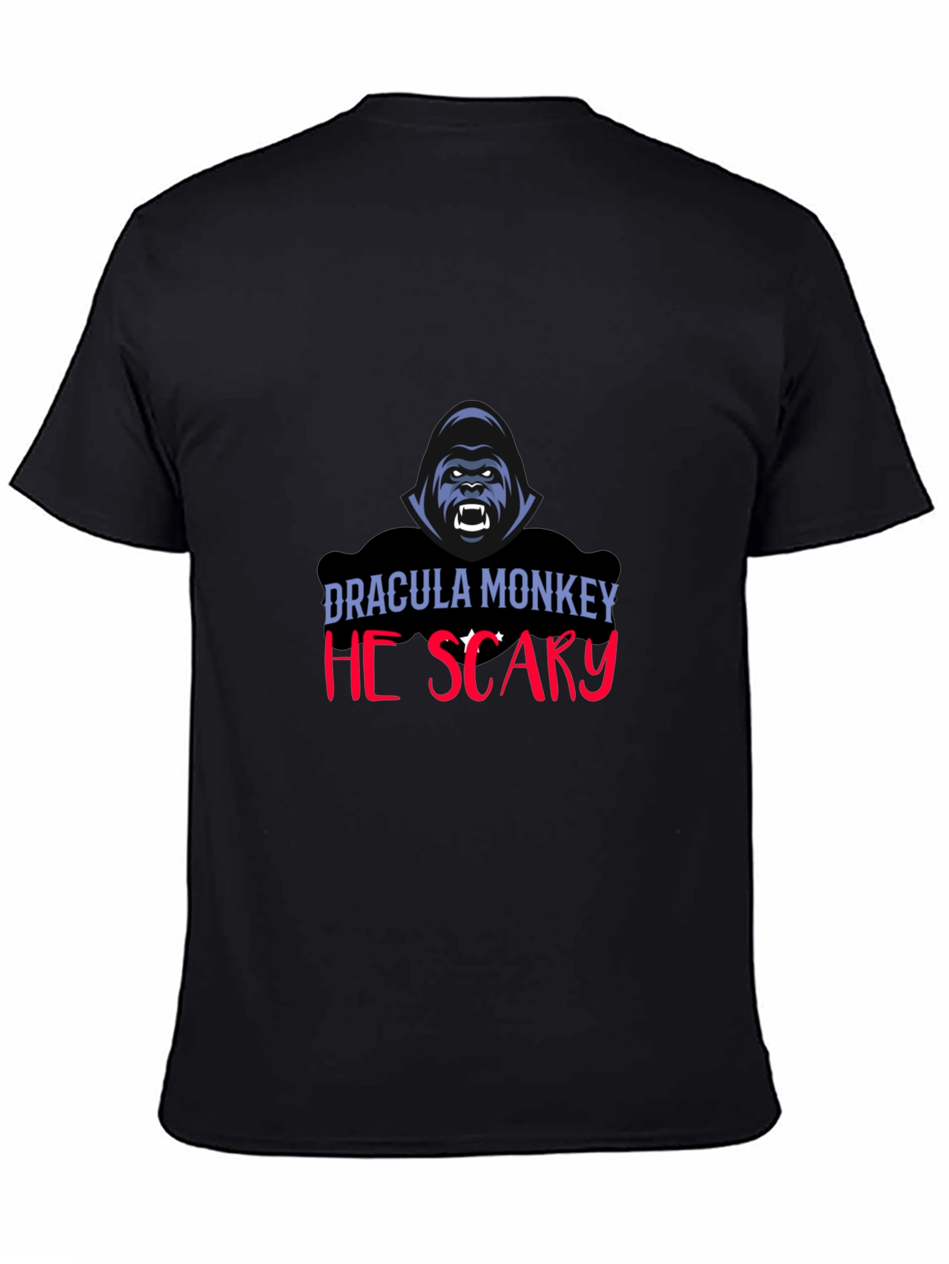 Dracula Monkey He Scary Graphic T-Shirt