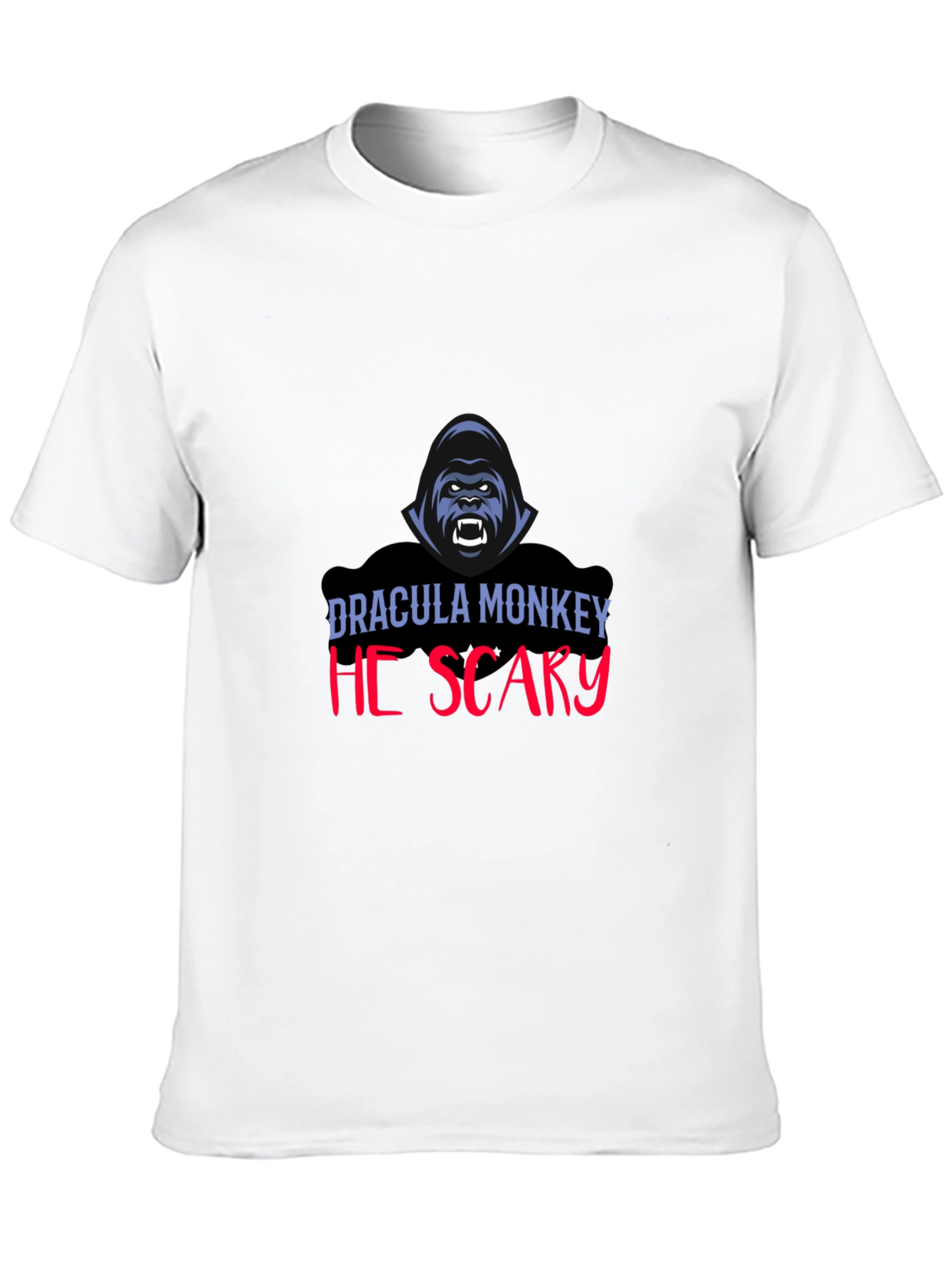 Dracula Monkey He Scary Graphic T-Shirt