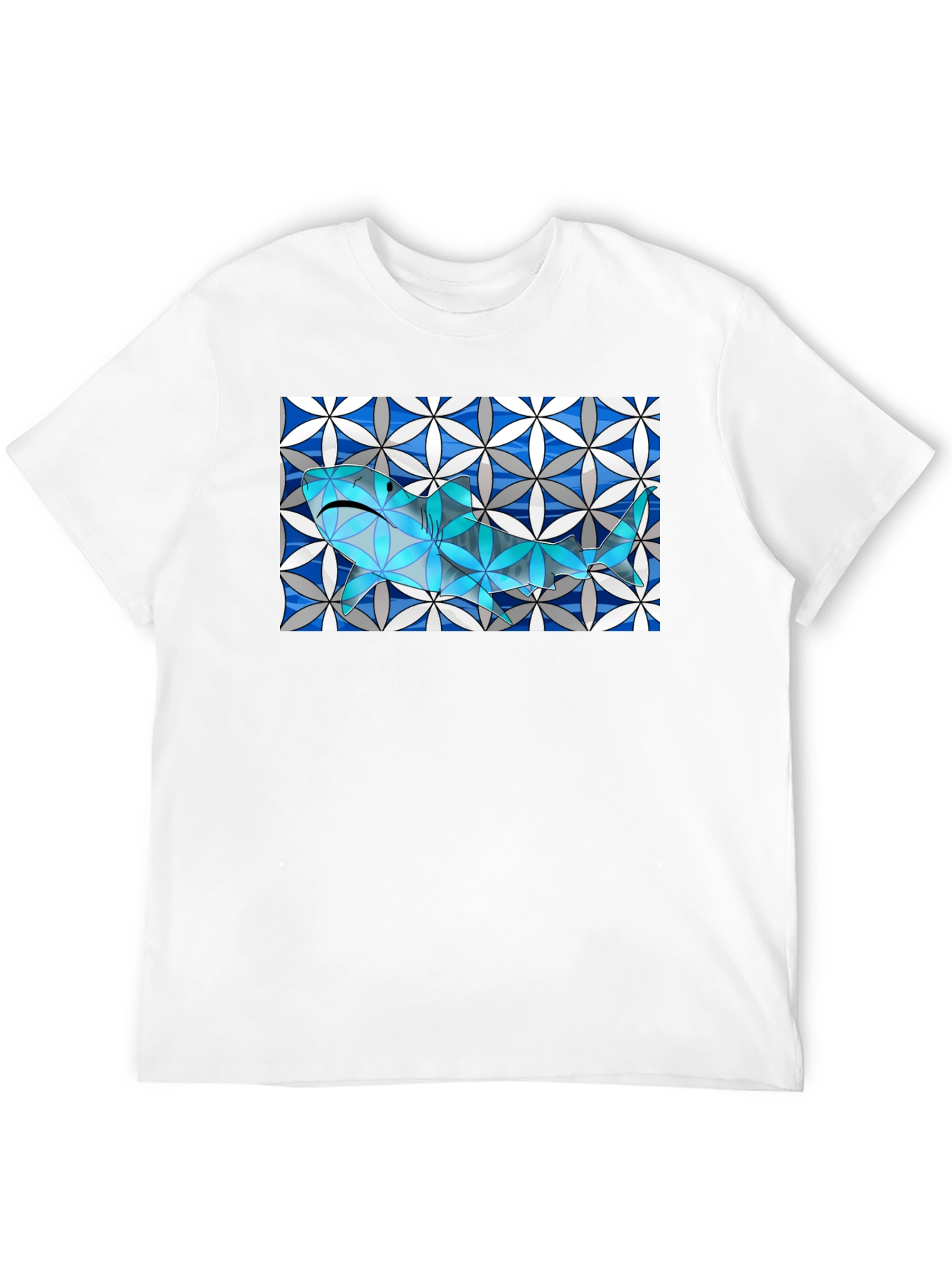 Abstract Shark Graphic Tee - Stylish & Unique