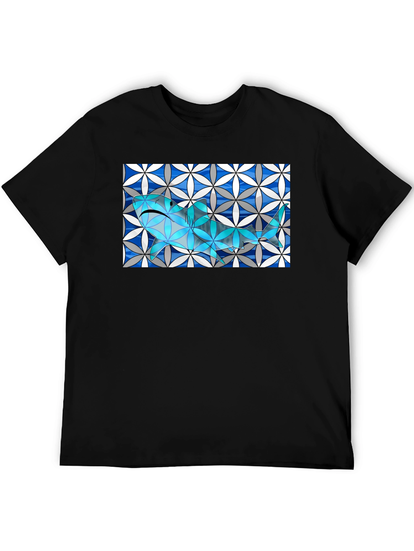 Abstract Shark Graphic Tee - Stylish & Unique