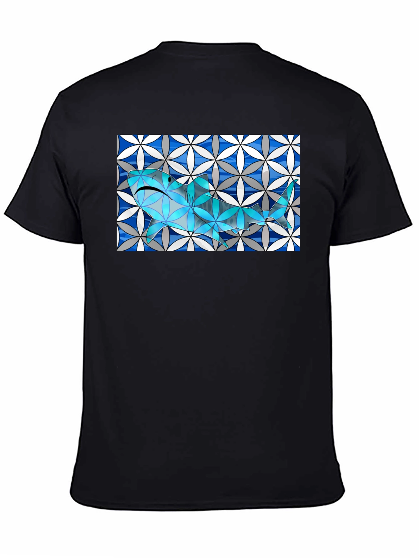 Abstract Shark Graphic Tee - Stylish & Unique