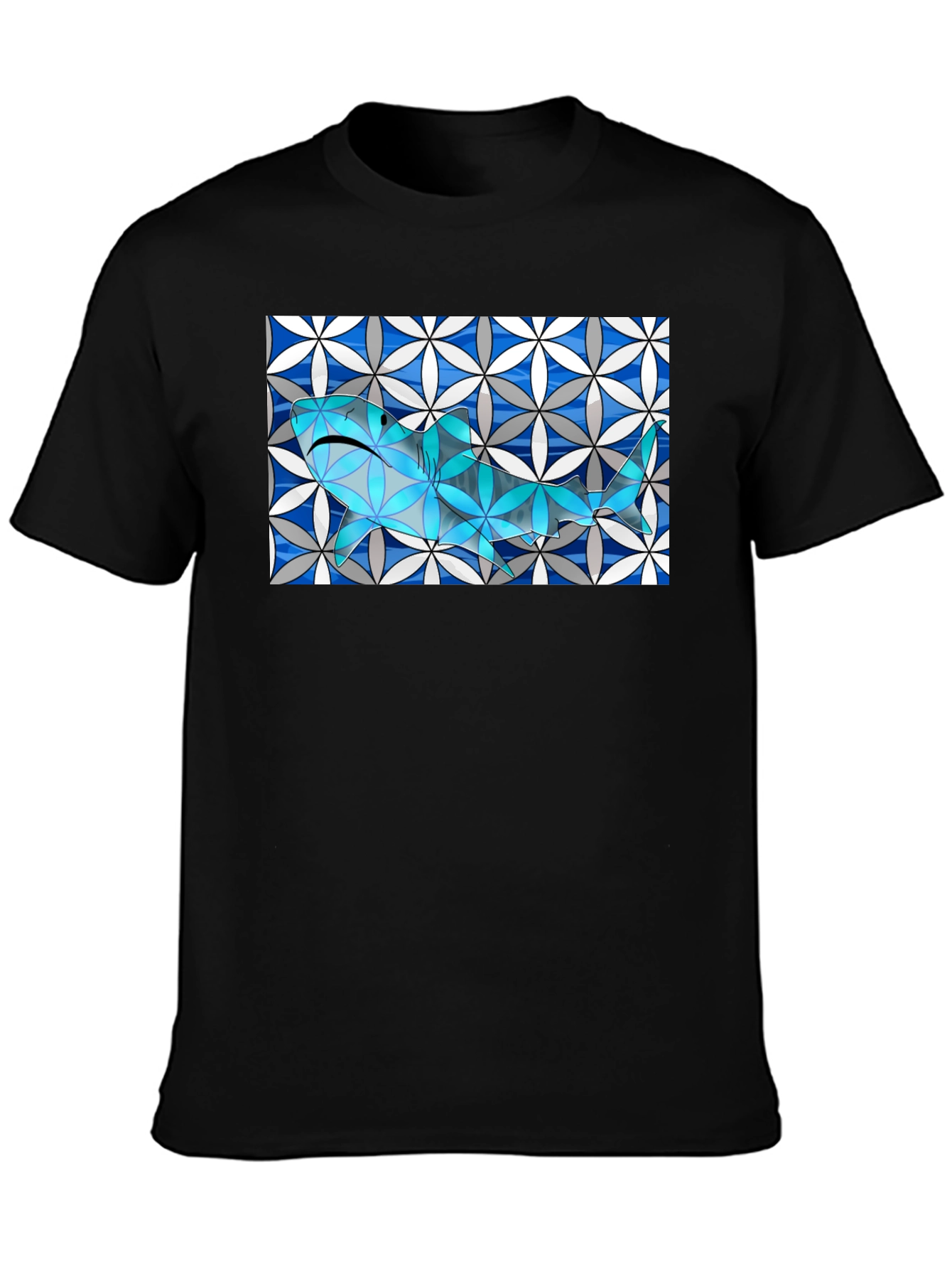 Abstract Shark Graphic Tee - Stylish & Unique