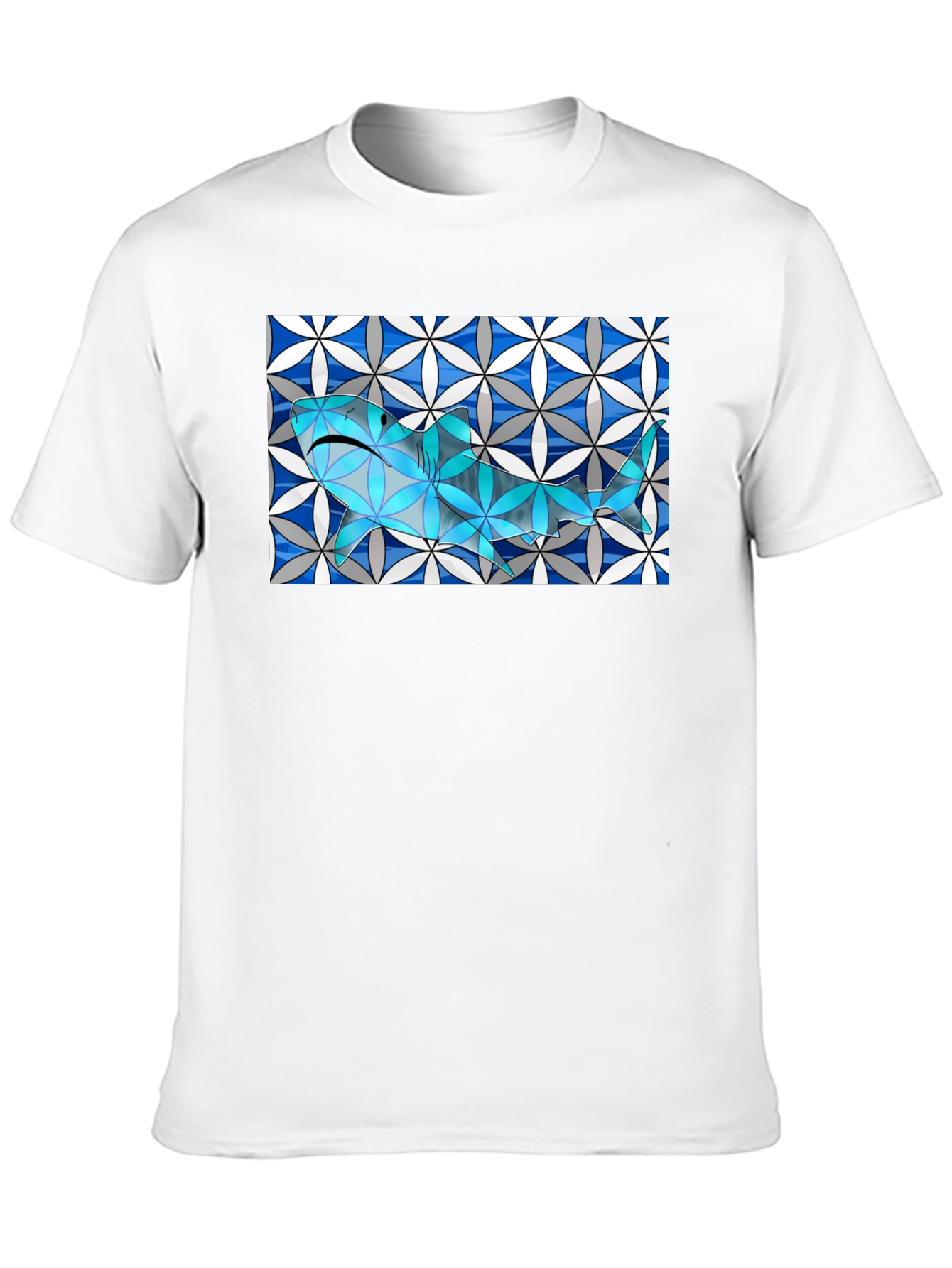 Abstract Shark Graphic Tee - Stylish & Unique