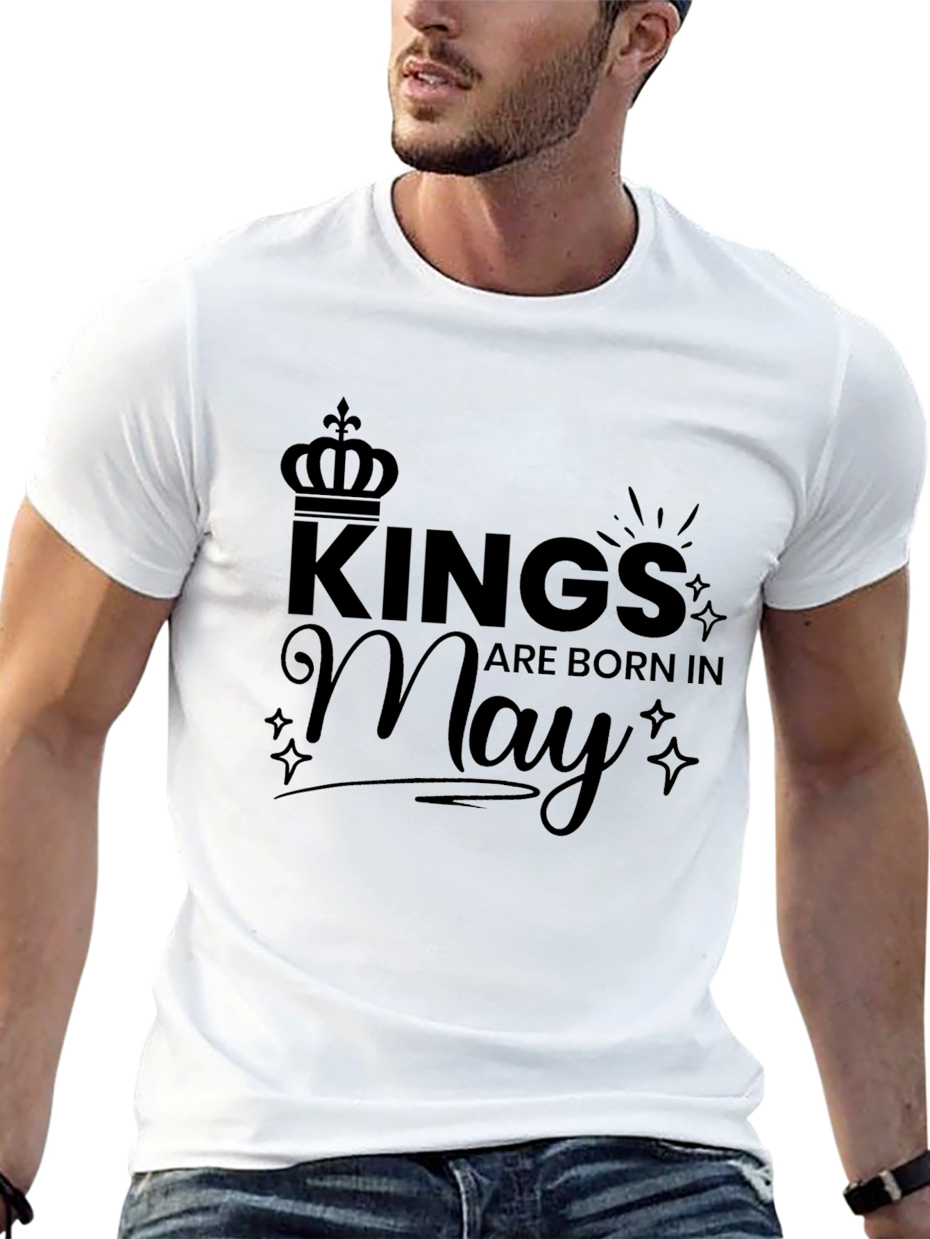Kings Are Born In May Black T-Shirt
