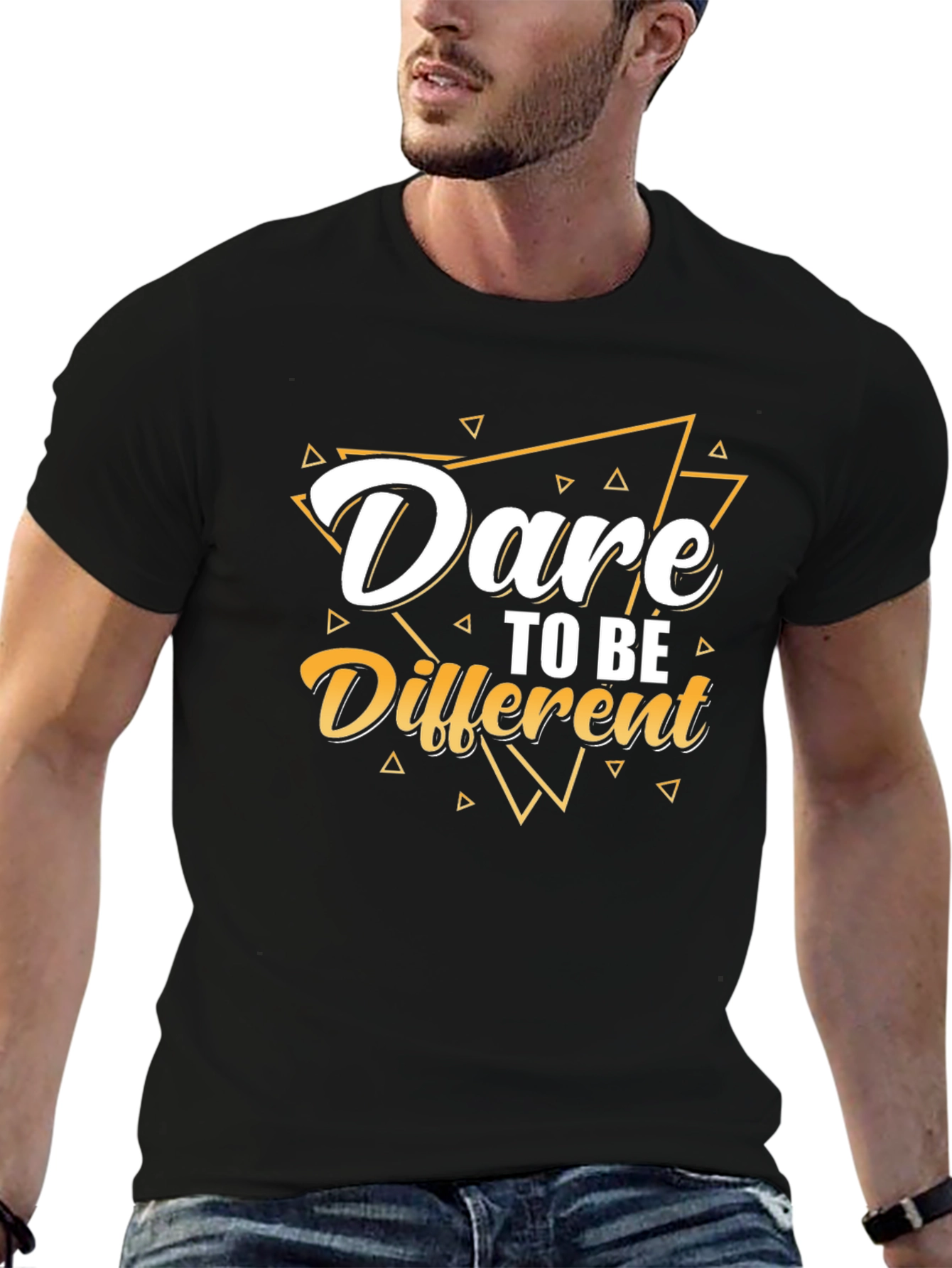 Dare to be Different Black Graphic Tee
