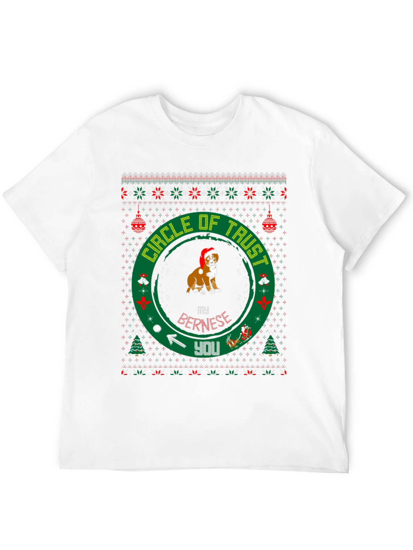 Funny Dog Christmas T-Shirt Circle Of Trust Holiday Tee