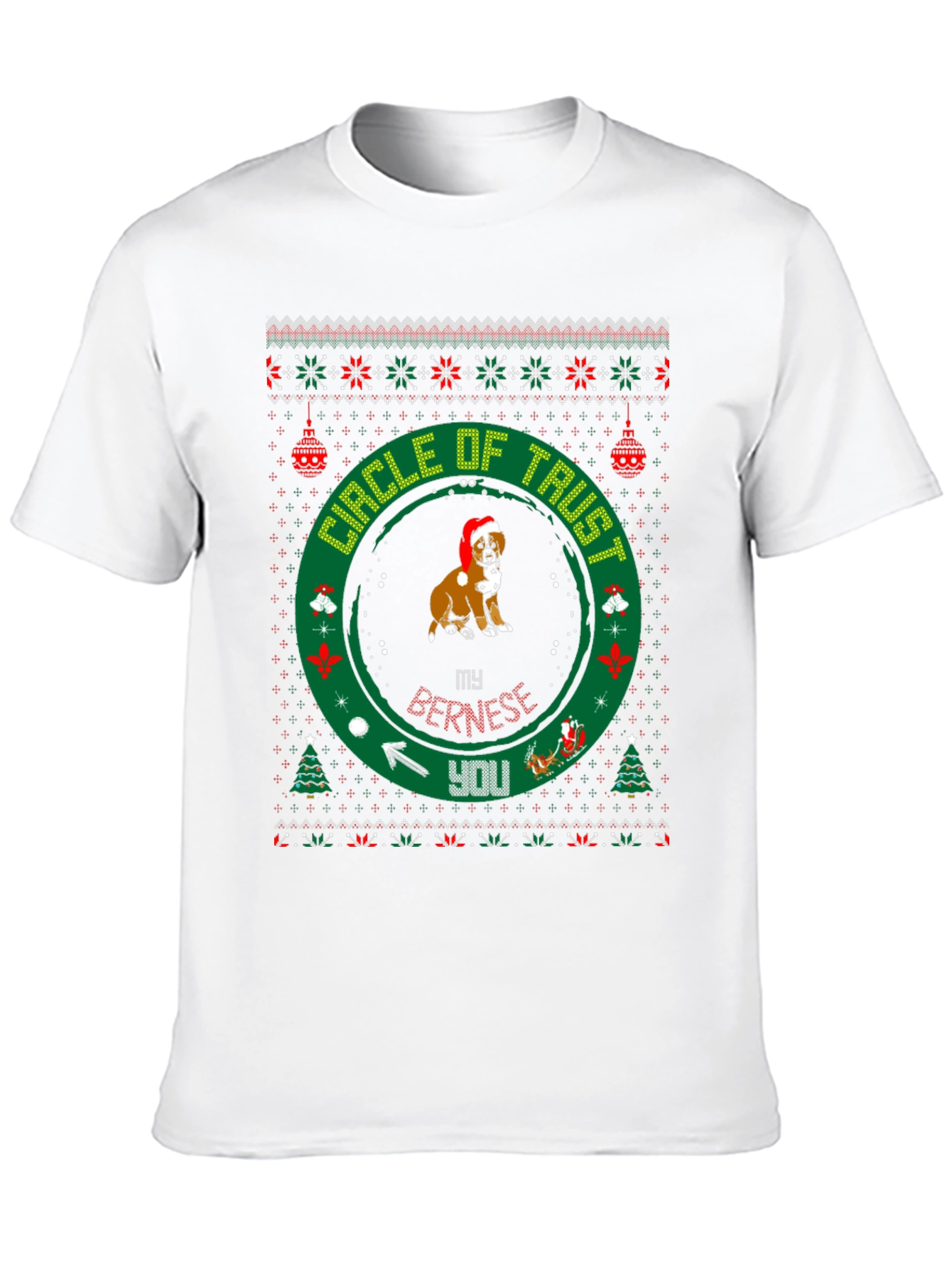 Funny Dog Christmas T-Shirt Circle Of Trust Holiday Tee