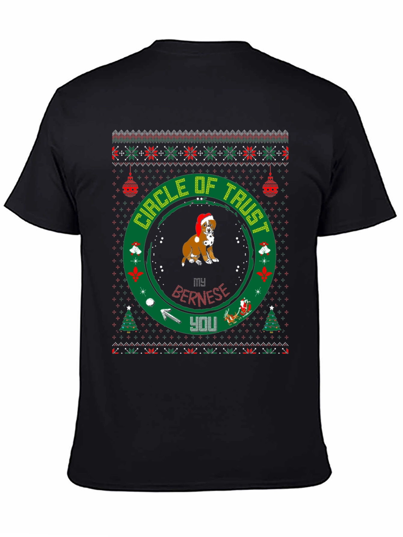 Funny Dog Christmas T-Shirt Circle Of Trust Holiday Tee