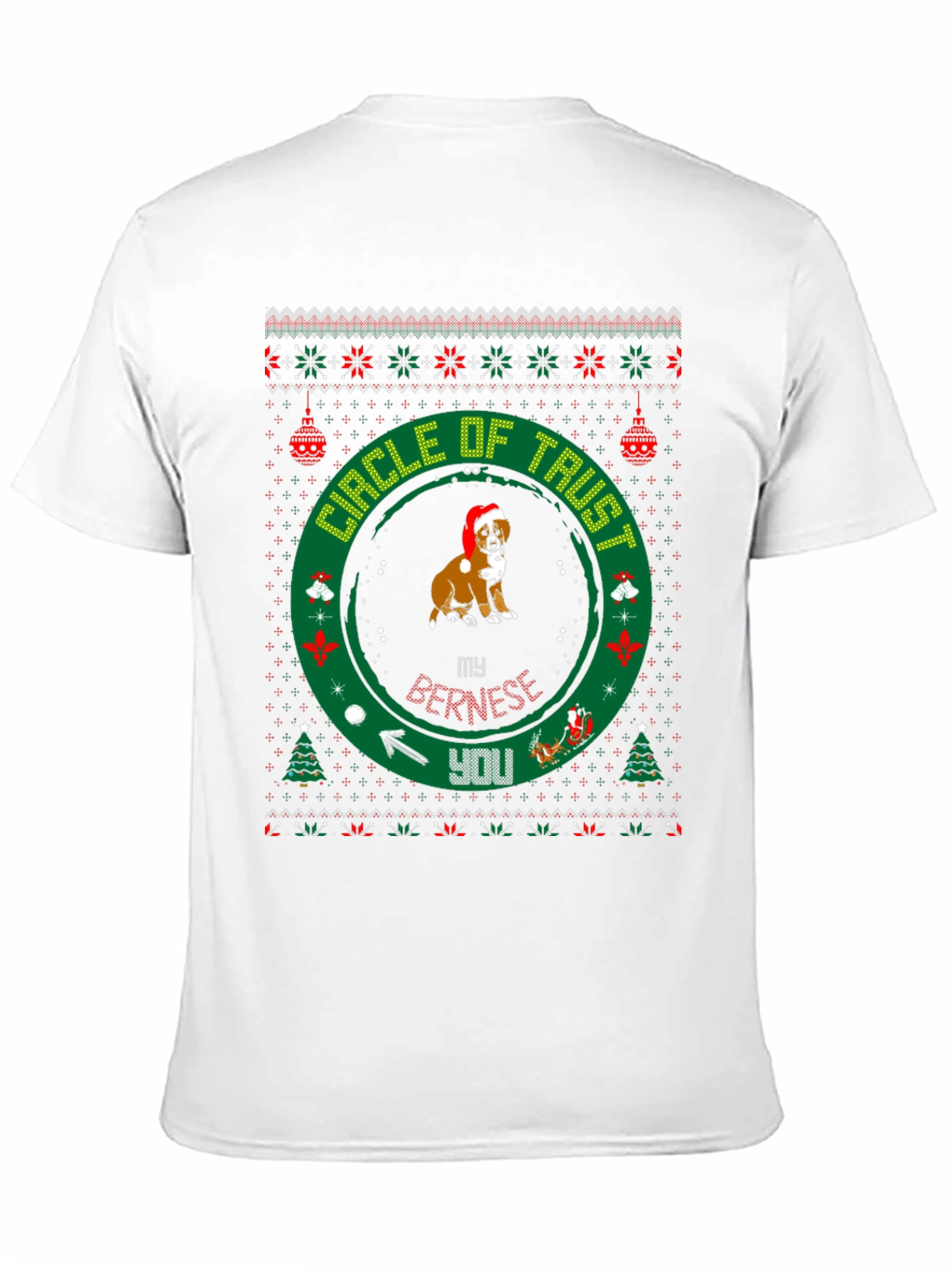 Funny Dog Christmas T-Shirt Circle Of Trust Holiday Tee