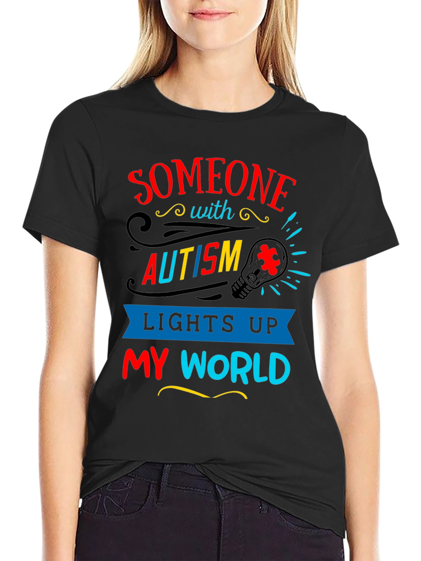 Autism Awareness T-Shirt - Lights Up My World