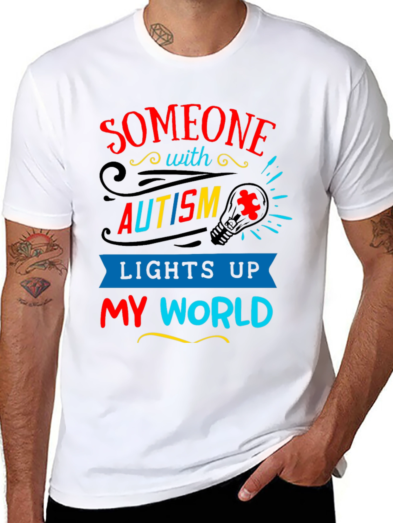 Autism Awareness T-Shirt - Lights Up My World