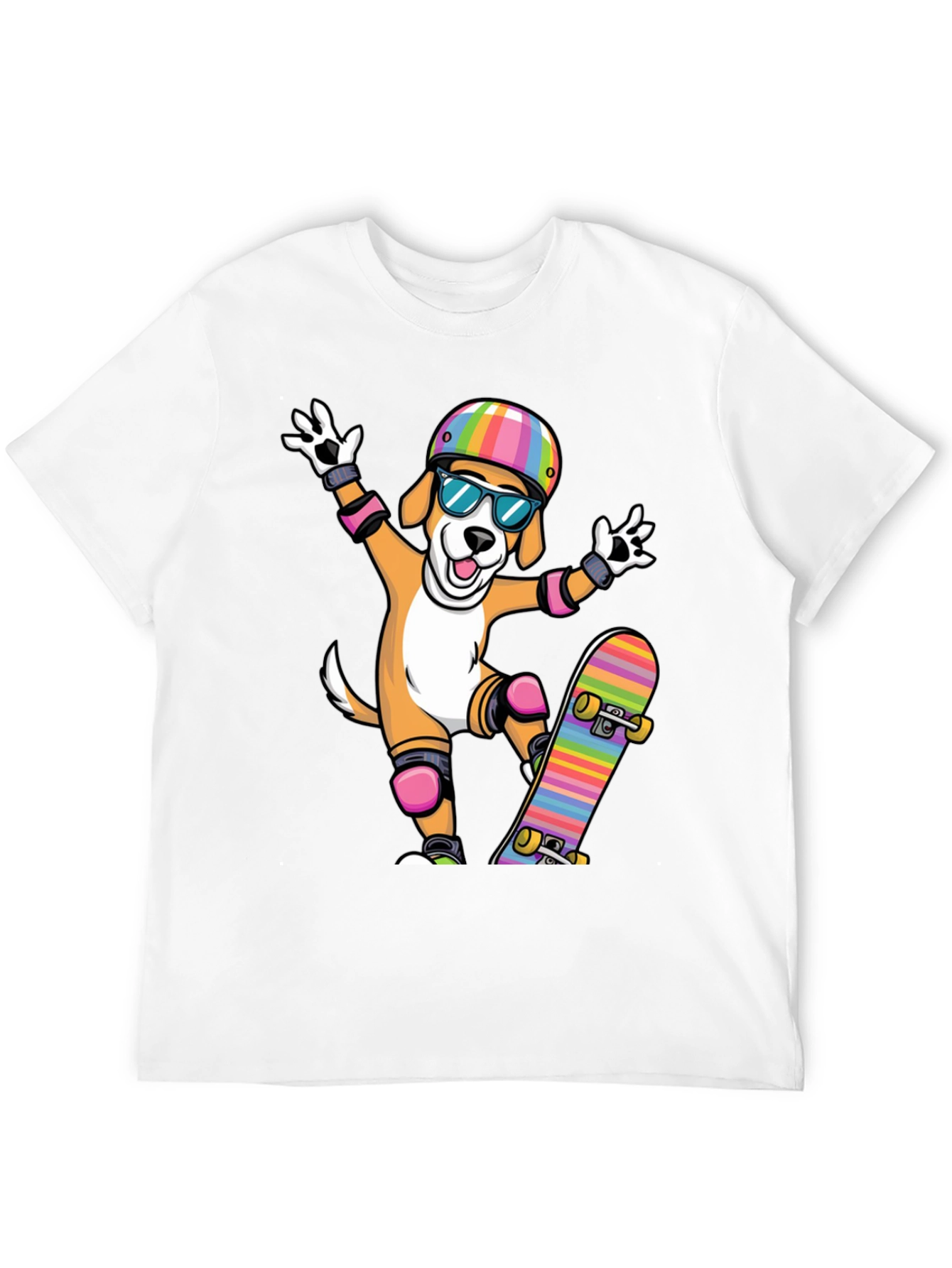 Skateboarding Dog Graphic Tee - Black T-Shirt
