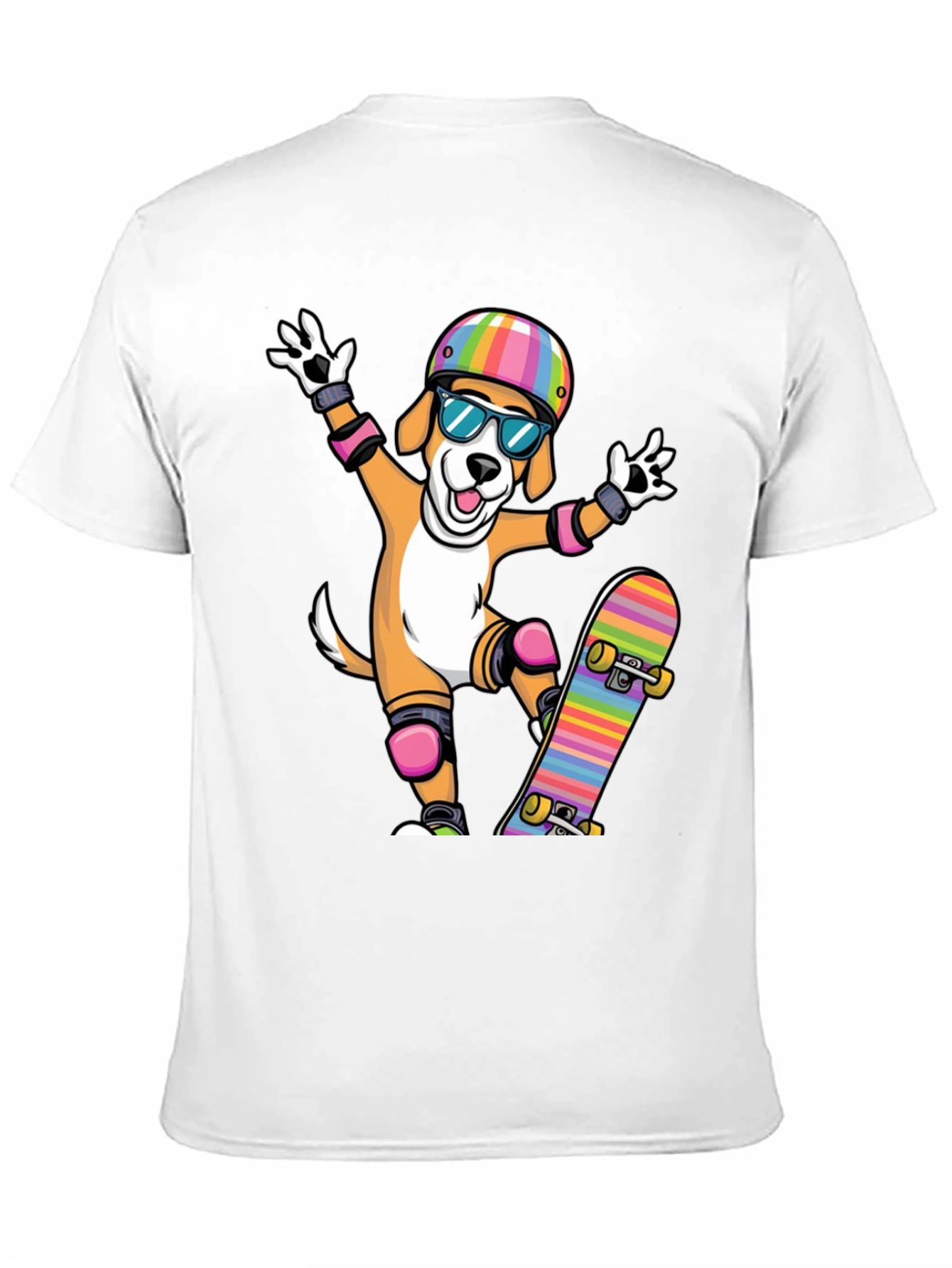 Skateboarding Dog Graphic Tee - Black T-Shirt