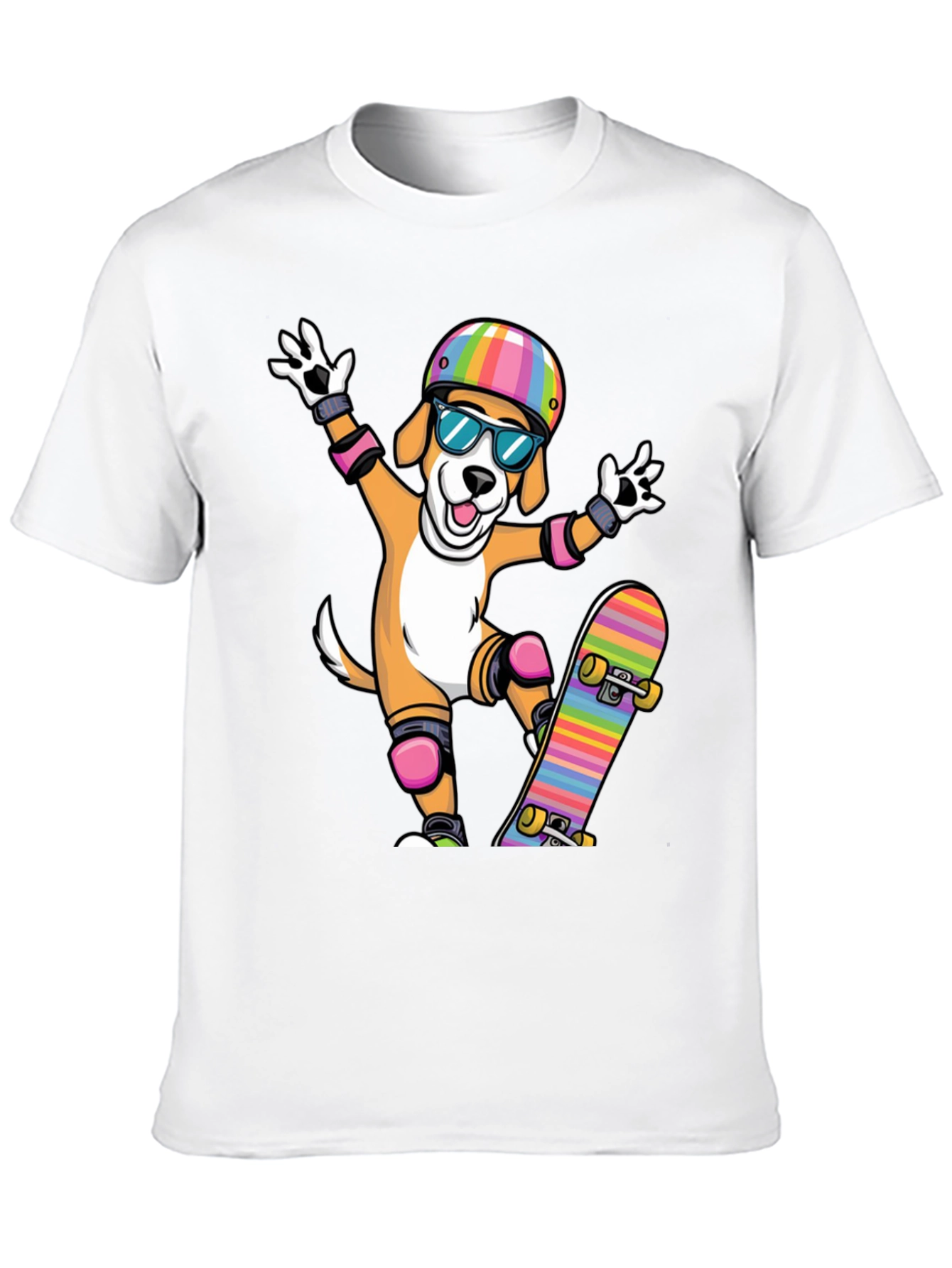 Skateboarding Dog Graphic Tee - Black T-Shirt