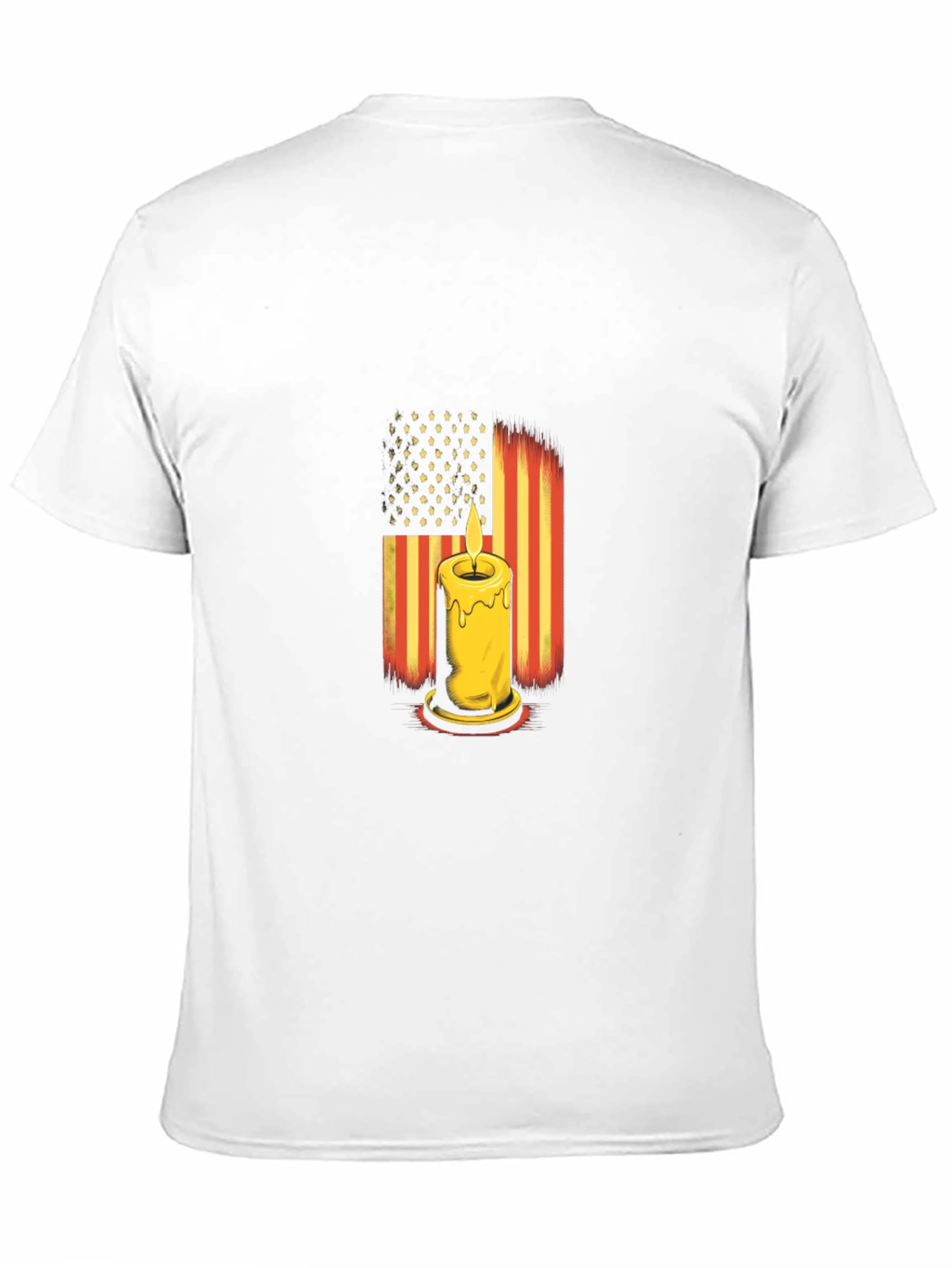 American Flag Candle Black T-Shirt