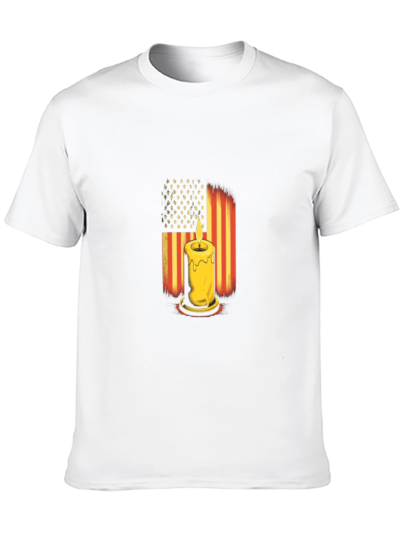 American Flag Candle Black T-Shirt