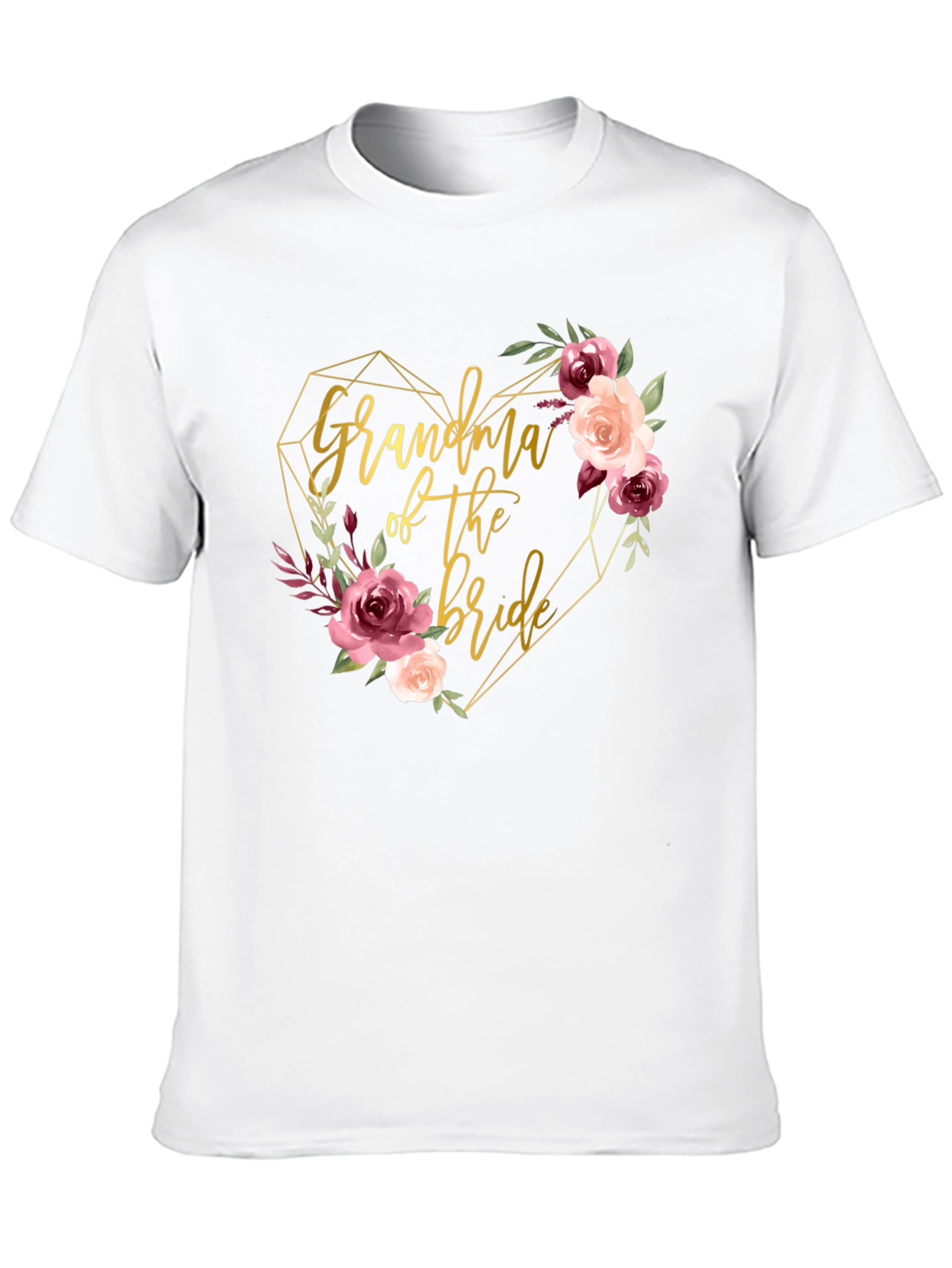 Grandma of the Bride Floral Heart T-Shirt