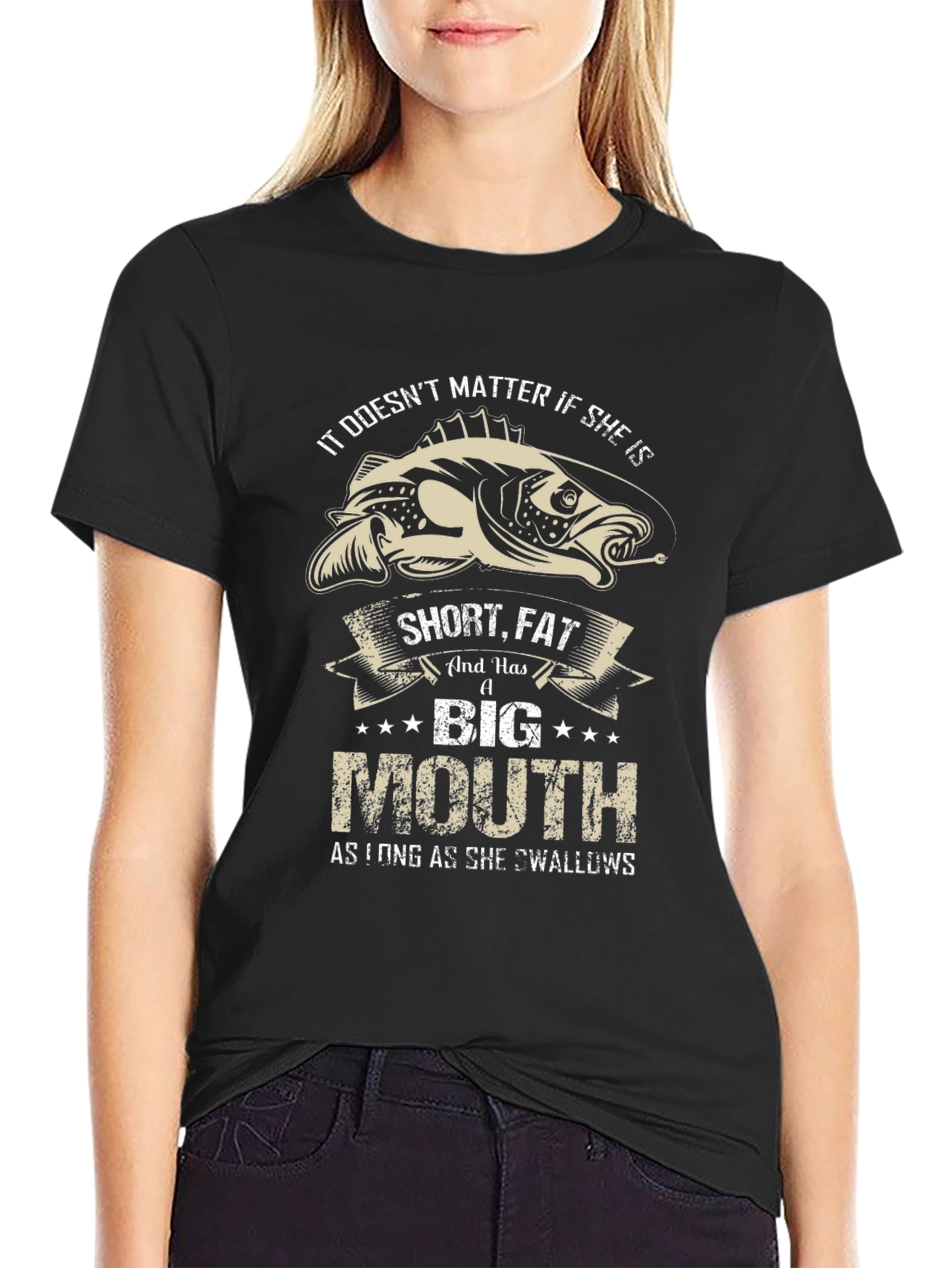 Funny Fishing T-Shirt - Big Mouth Swallows Tee