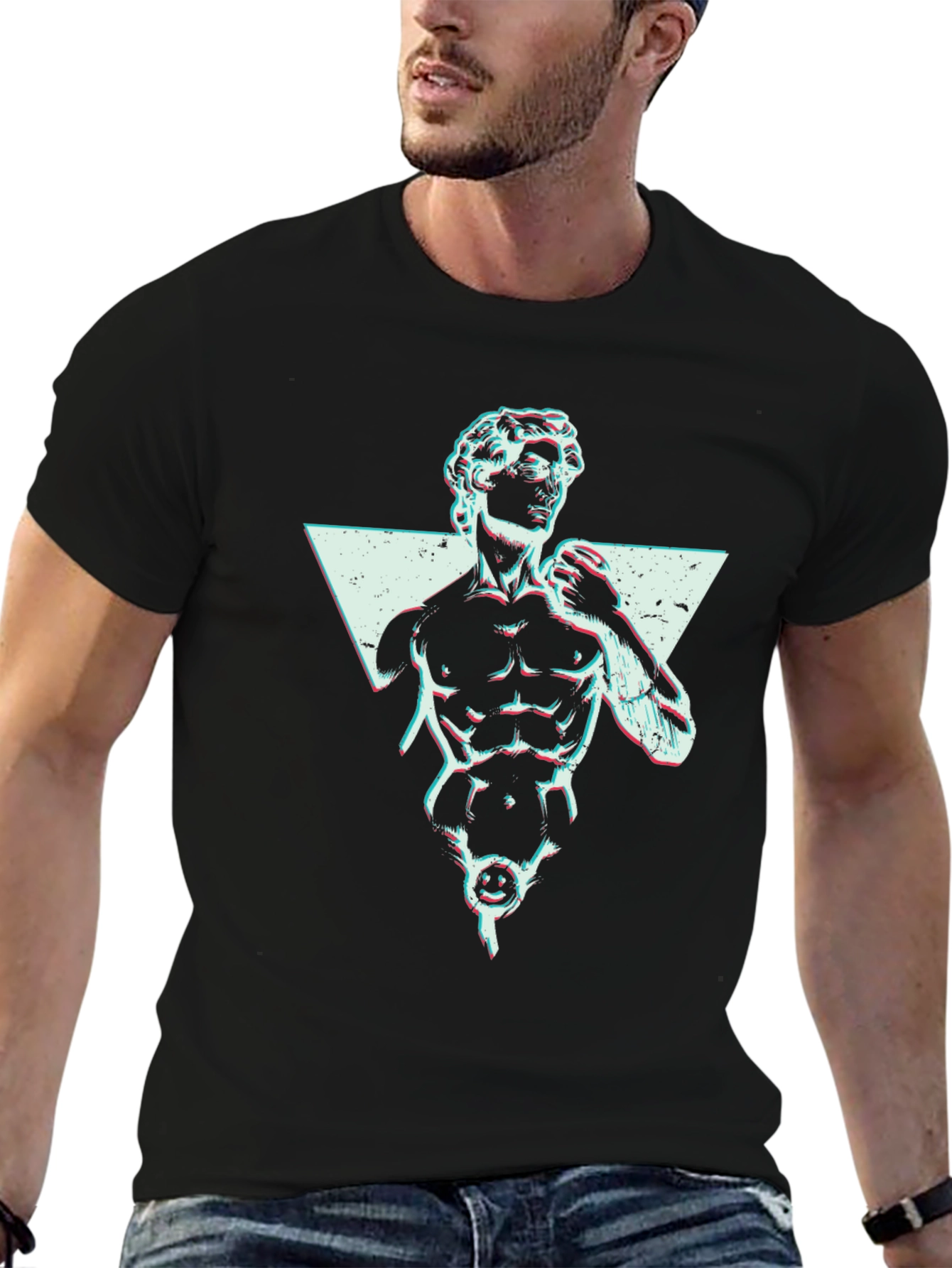 David Statue Graphic Tee - Edgy Style