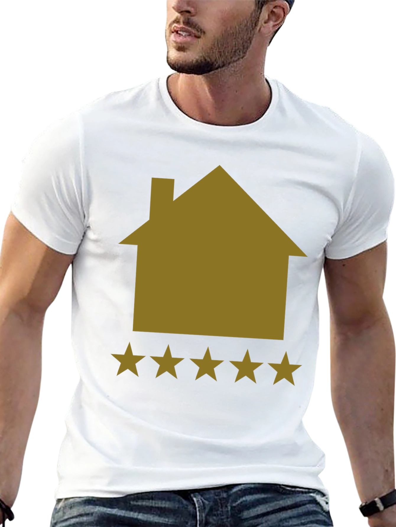 5-Star House Graphic Tee - Black