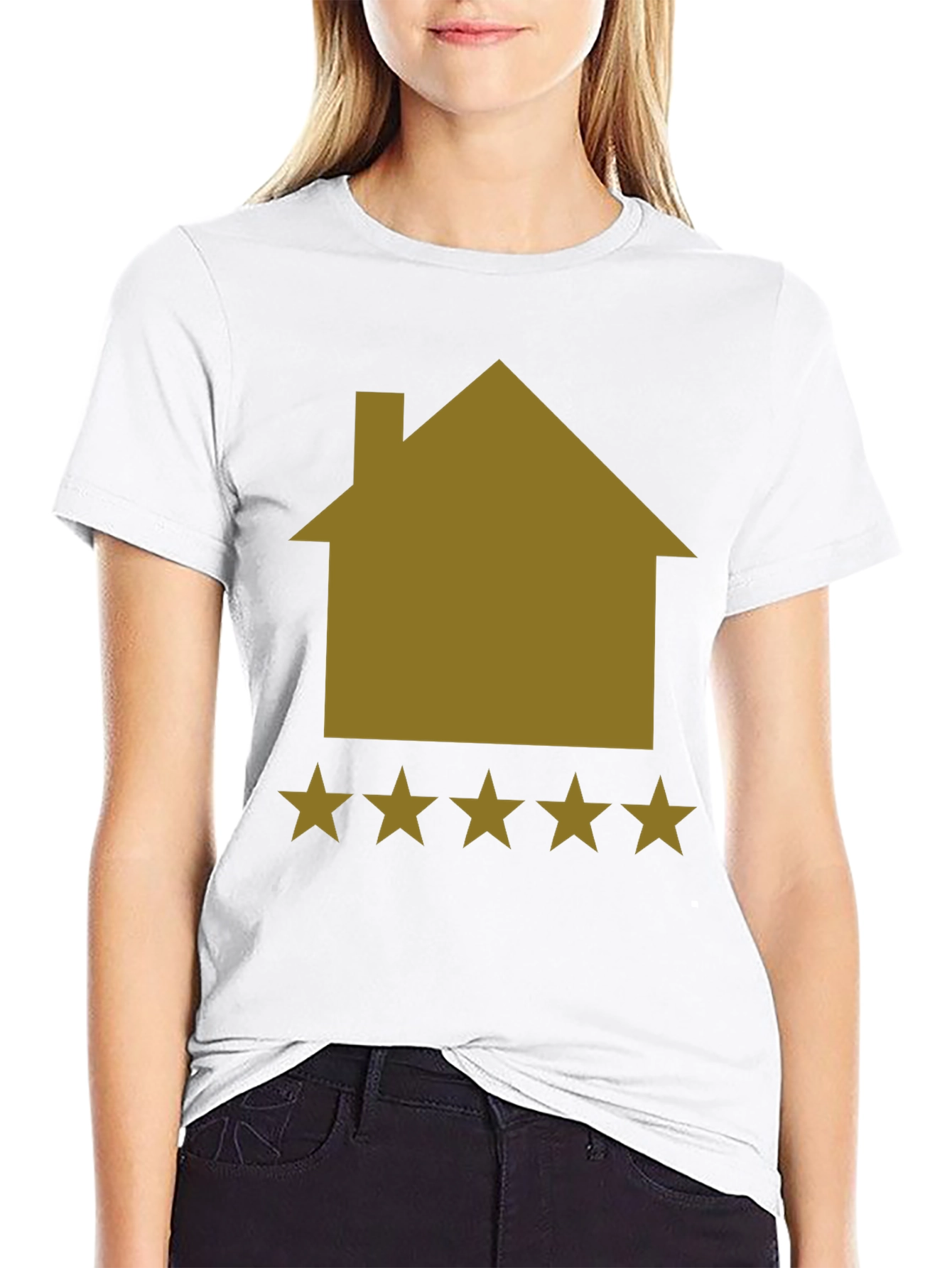 5-Star House Graphic Tee - Black