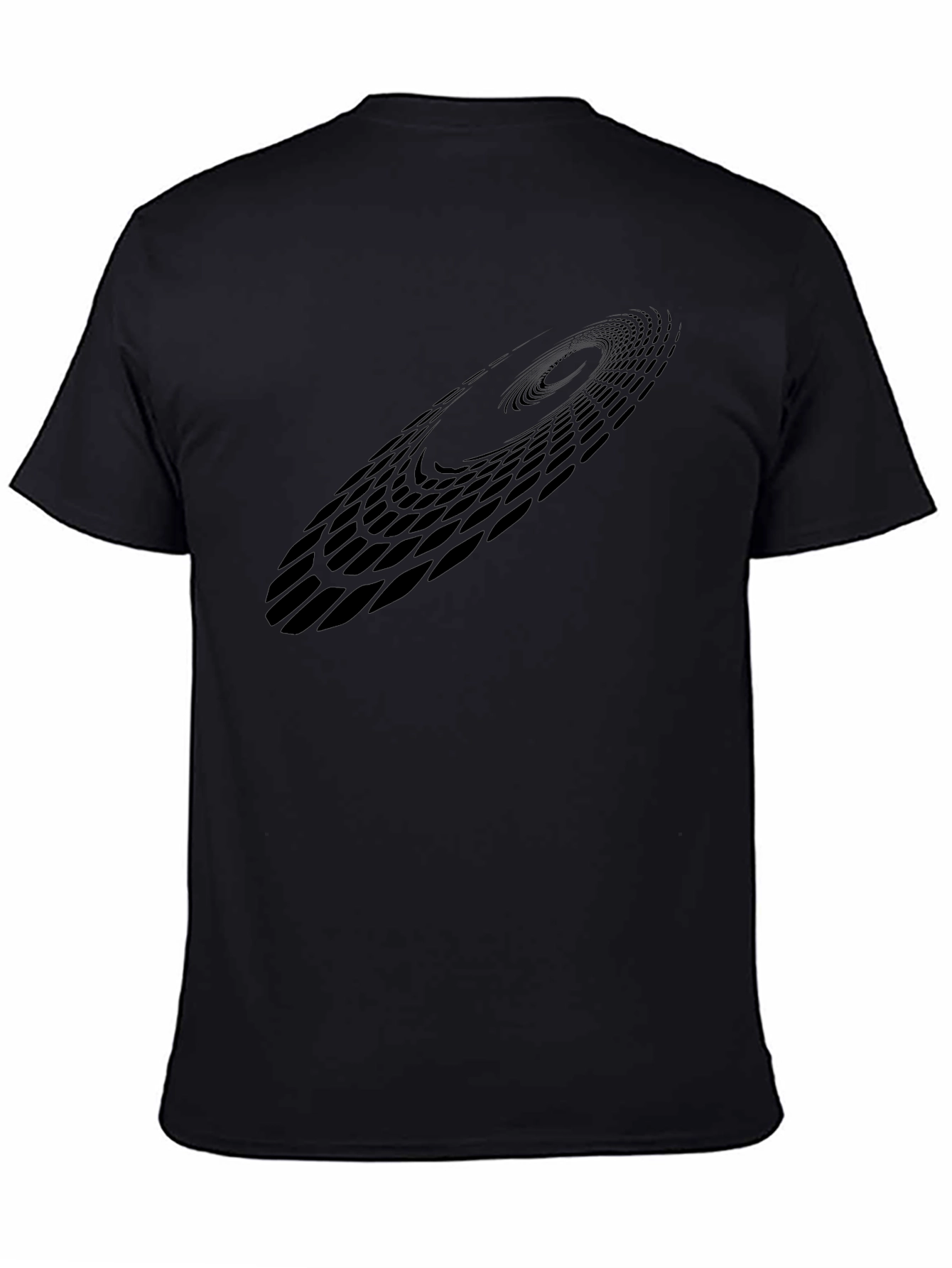 Abstract Vortex Graphic Black T-Shirt