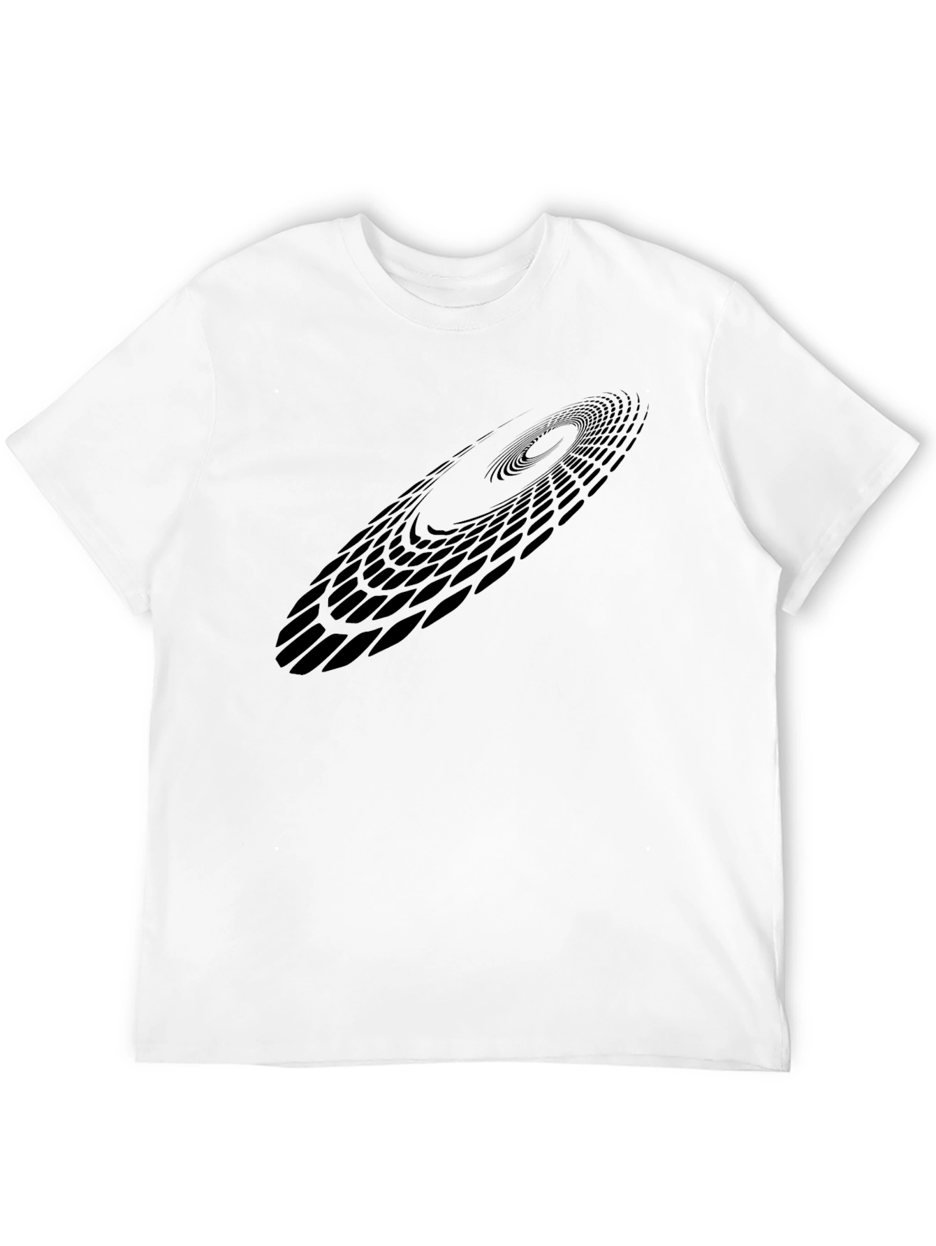 Abstract Vortex Graphic Black T-Shirt