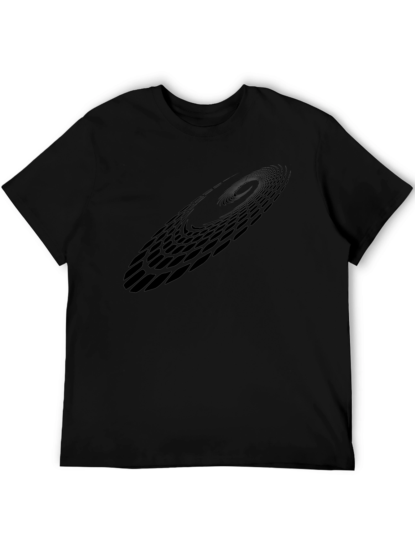 Abstract Vortex Graphic Black T-Shirt